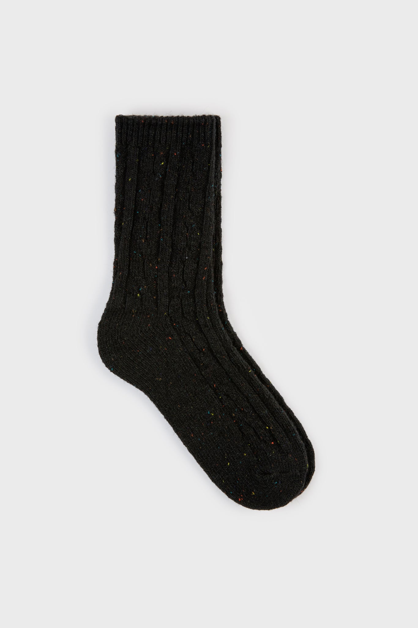 Black rainbow fleck thick socks_1