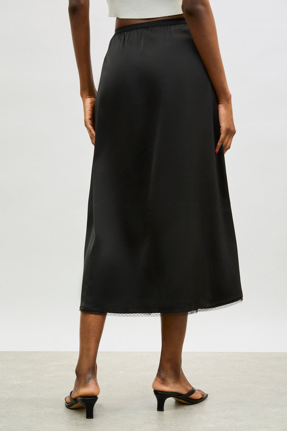 Black satin diamante bow midi skirt_2