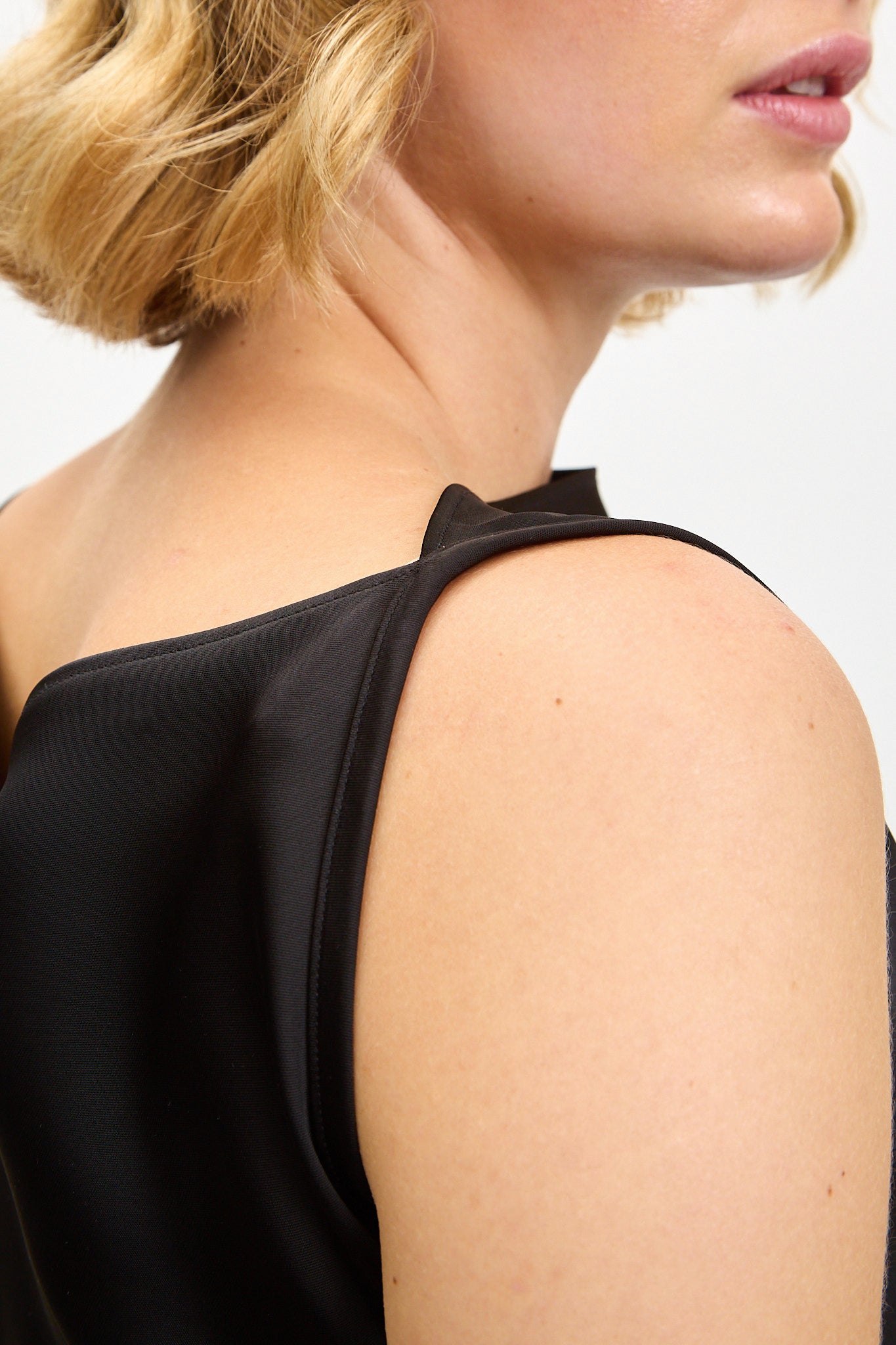 Black satin owl neck tank_3