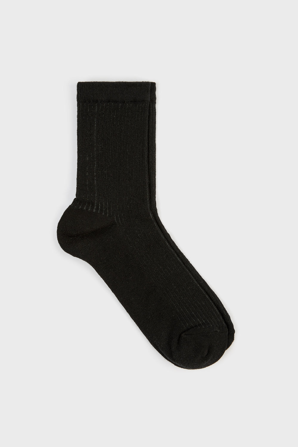Black semi sheer ribbed socks_3