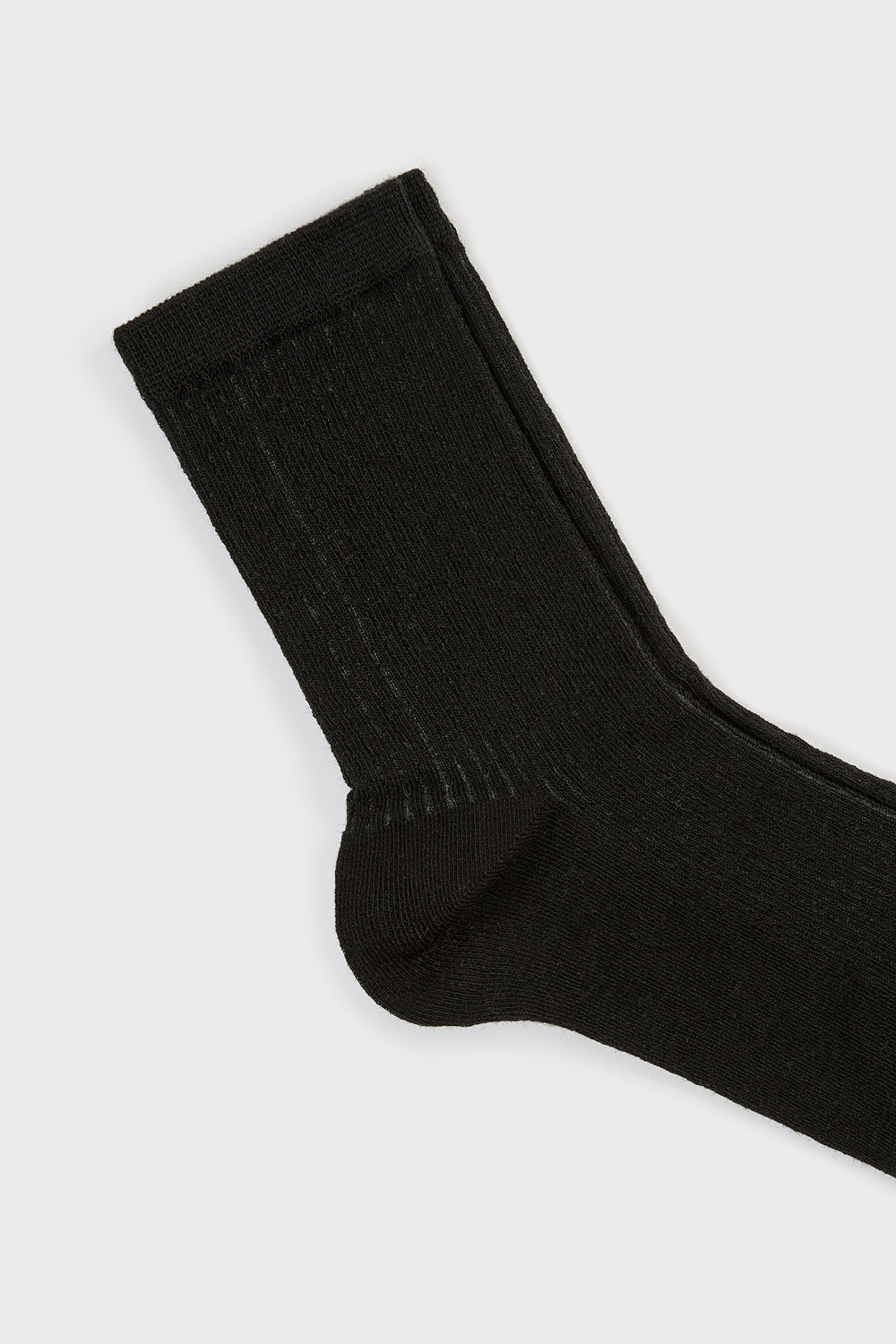 Black semi sheer ribbed socks_4