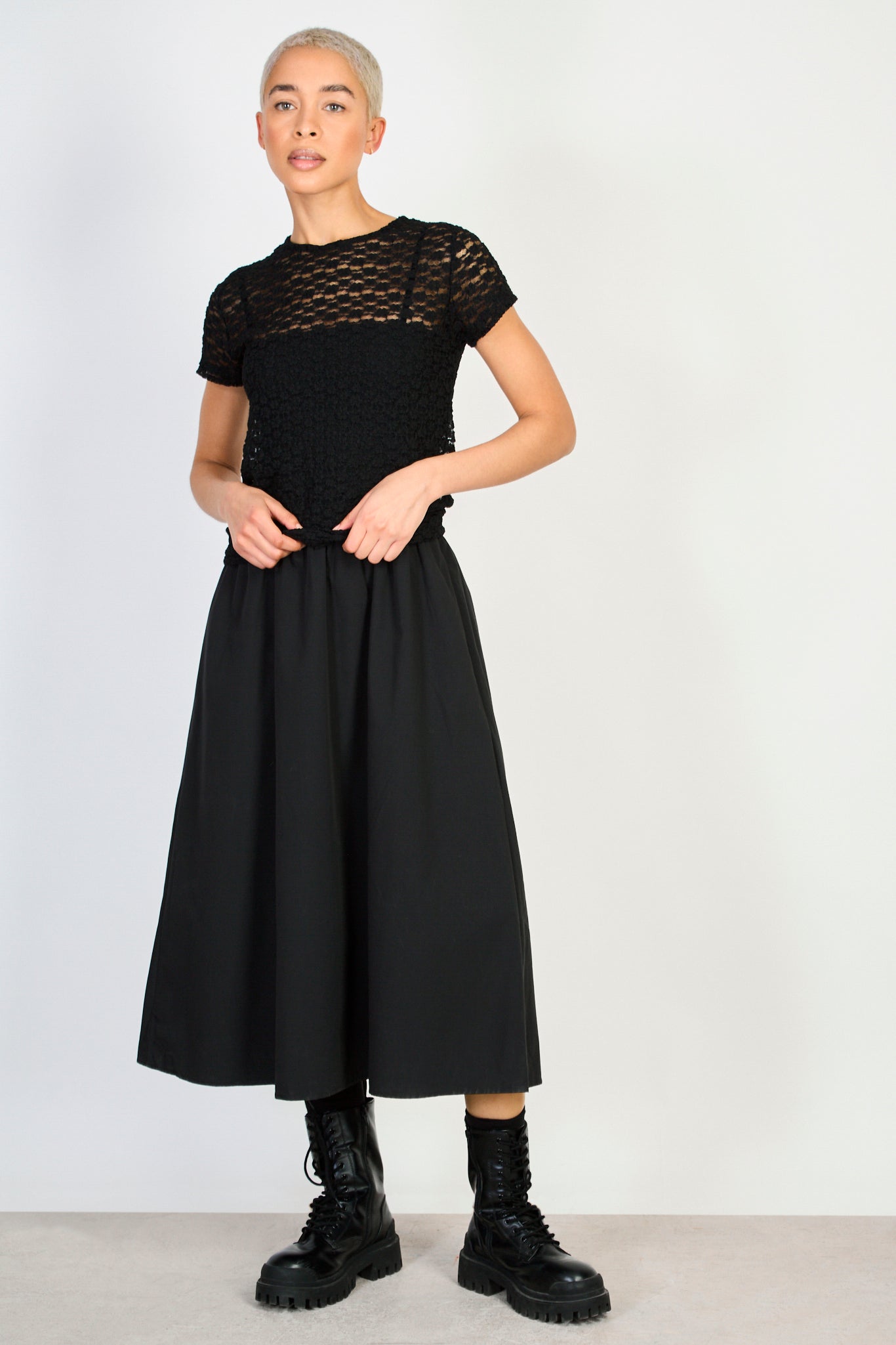 Black sheer lace tee_4