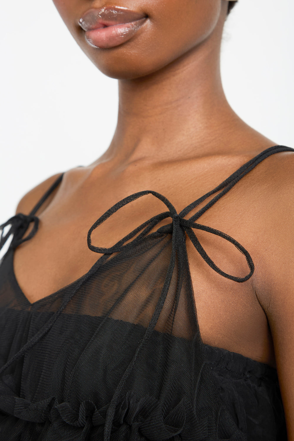 Black sheer strappy tiered tank_3