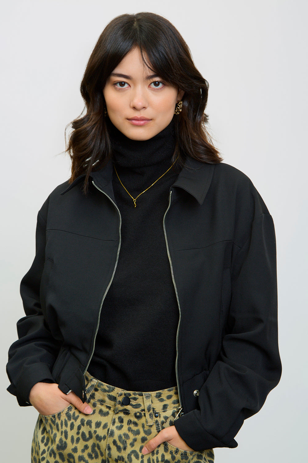 Black smart bomber jacket_2