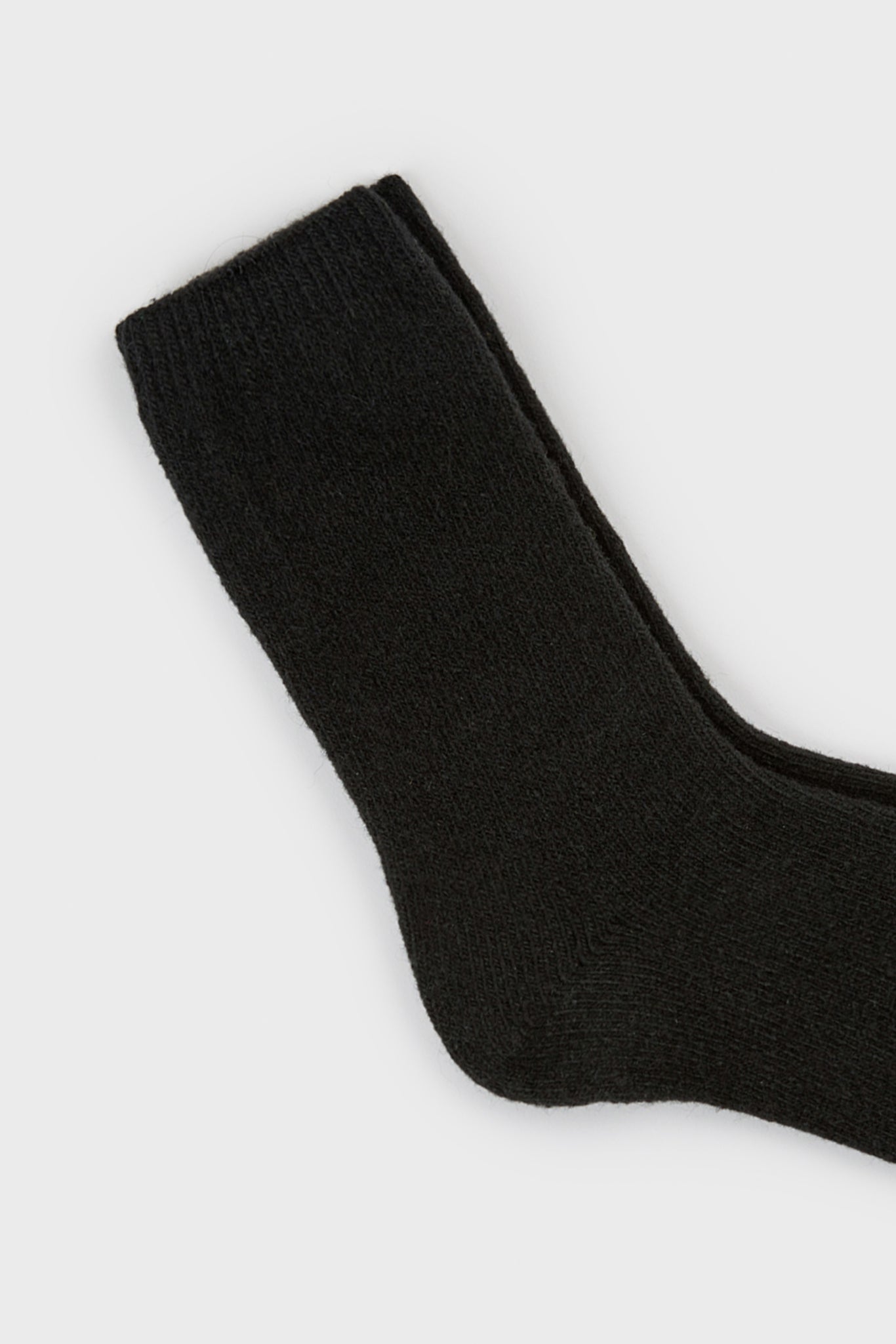 Black smooth wool blend socks_2