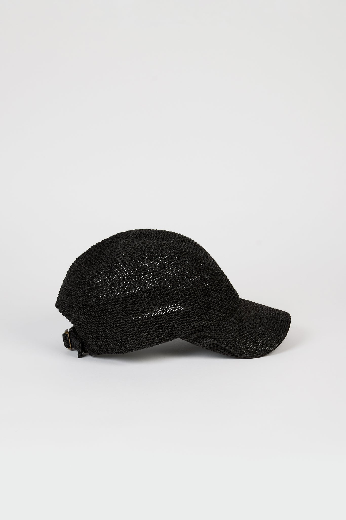 Black straw weave baseball hat_2