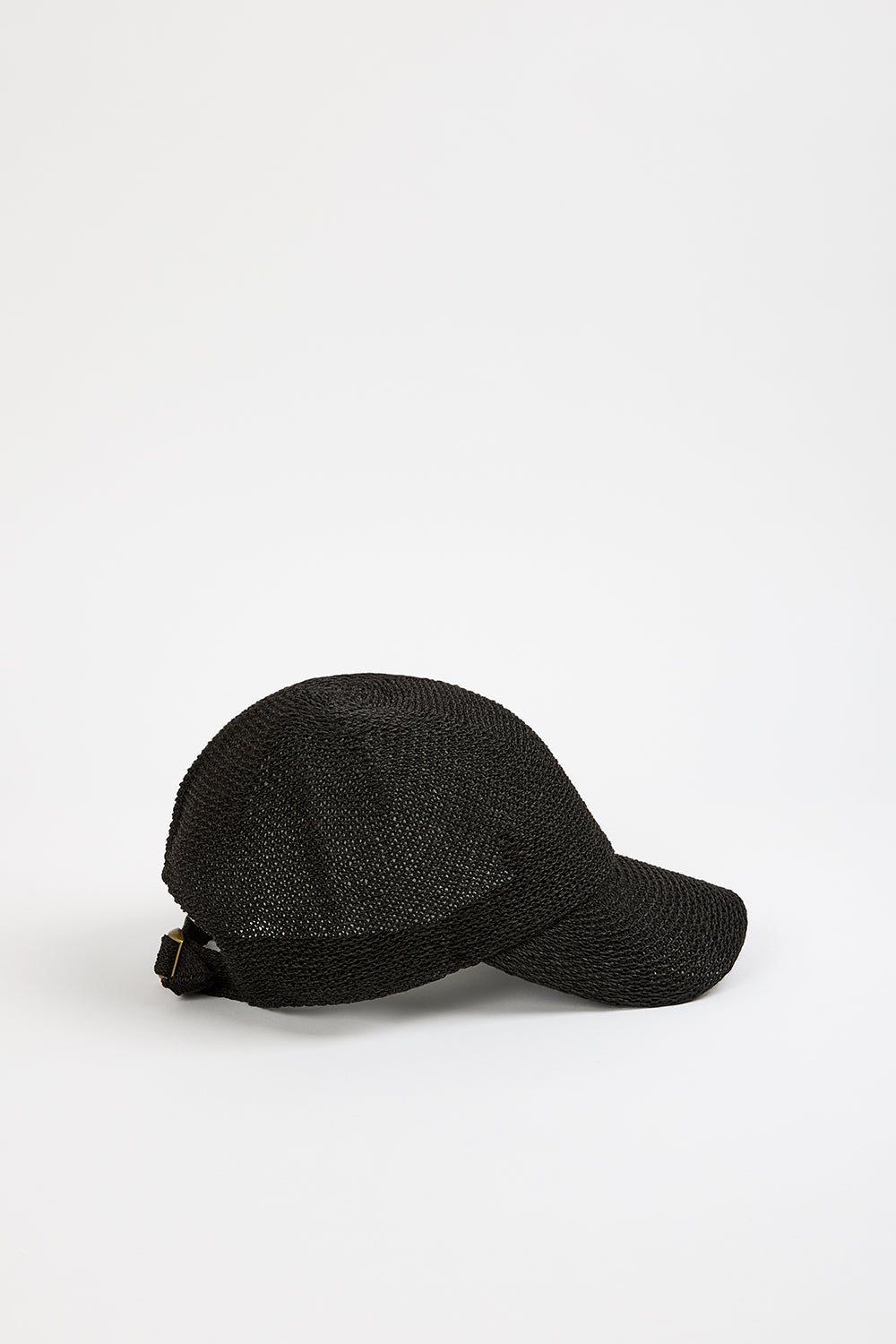 Black straw weave baseball hat_5