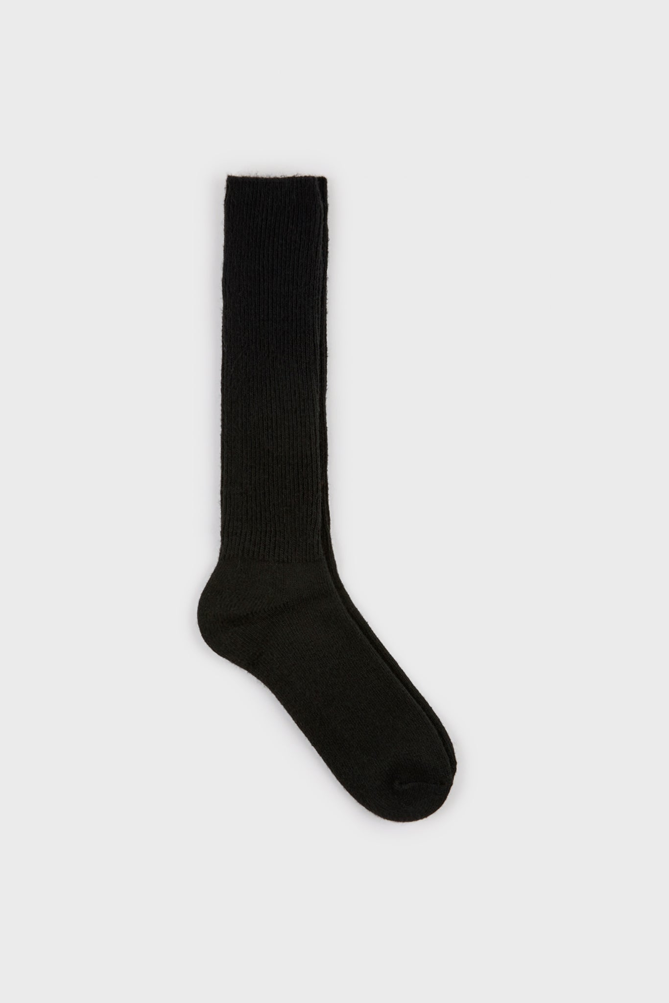 Dark thin ribbed long cashmere blend socks - Set of 3