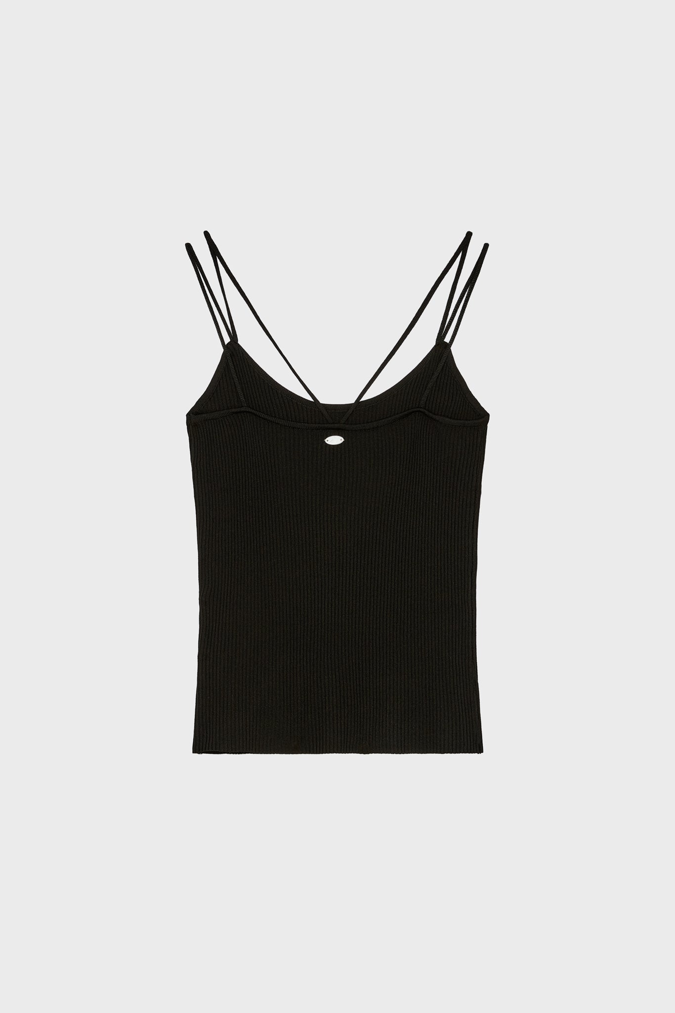 Black thin ribbed strappy knit tank_2