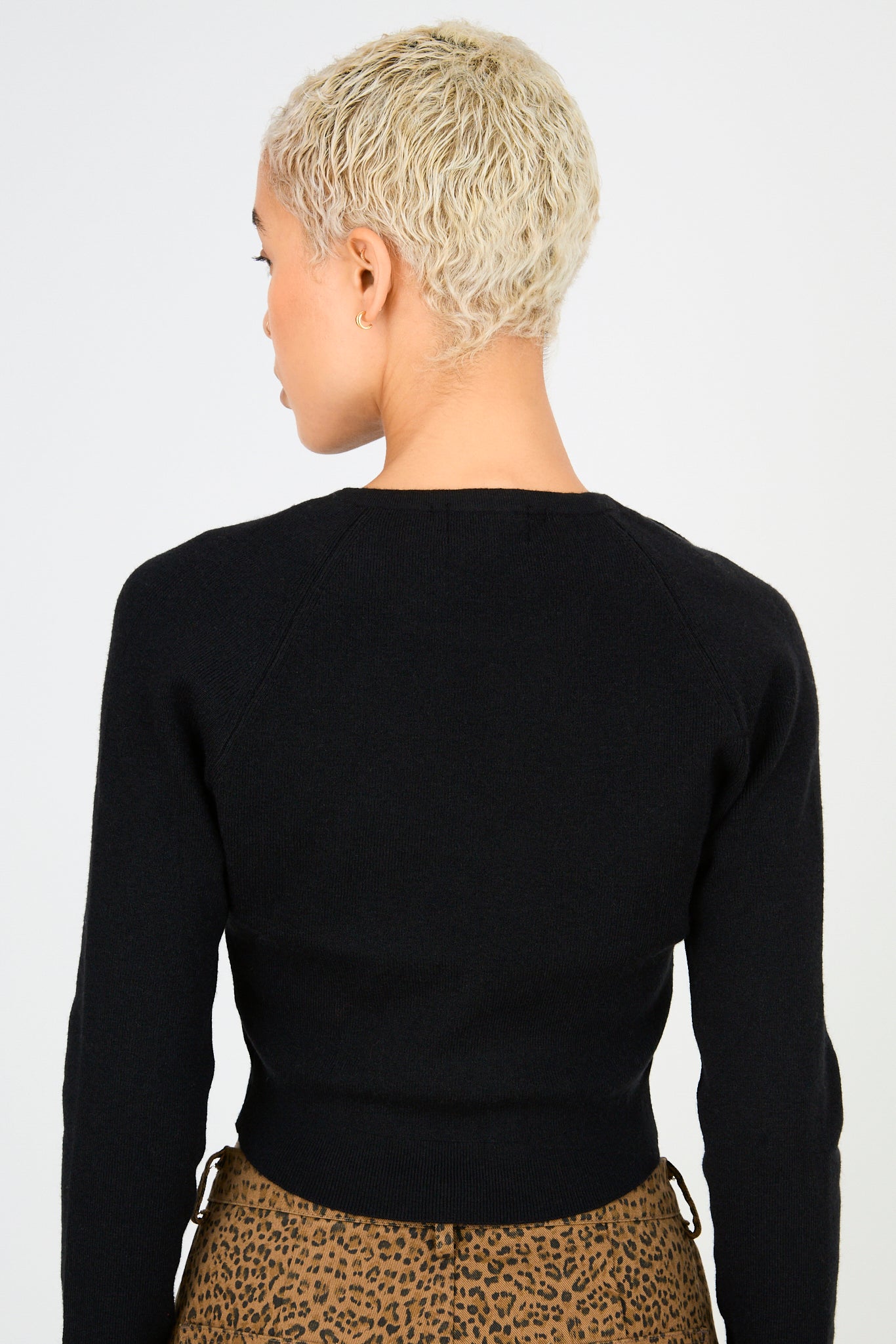 Black tied double slit knit top_2