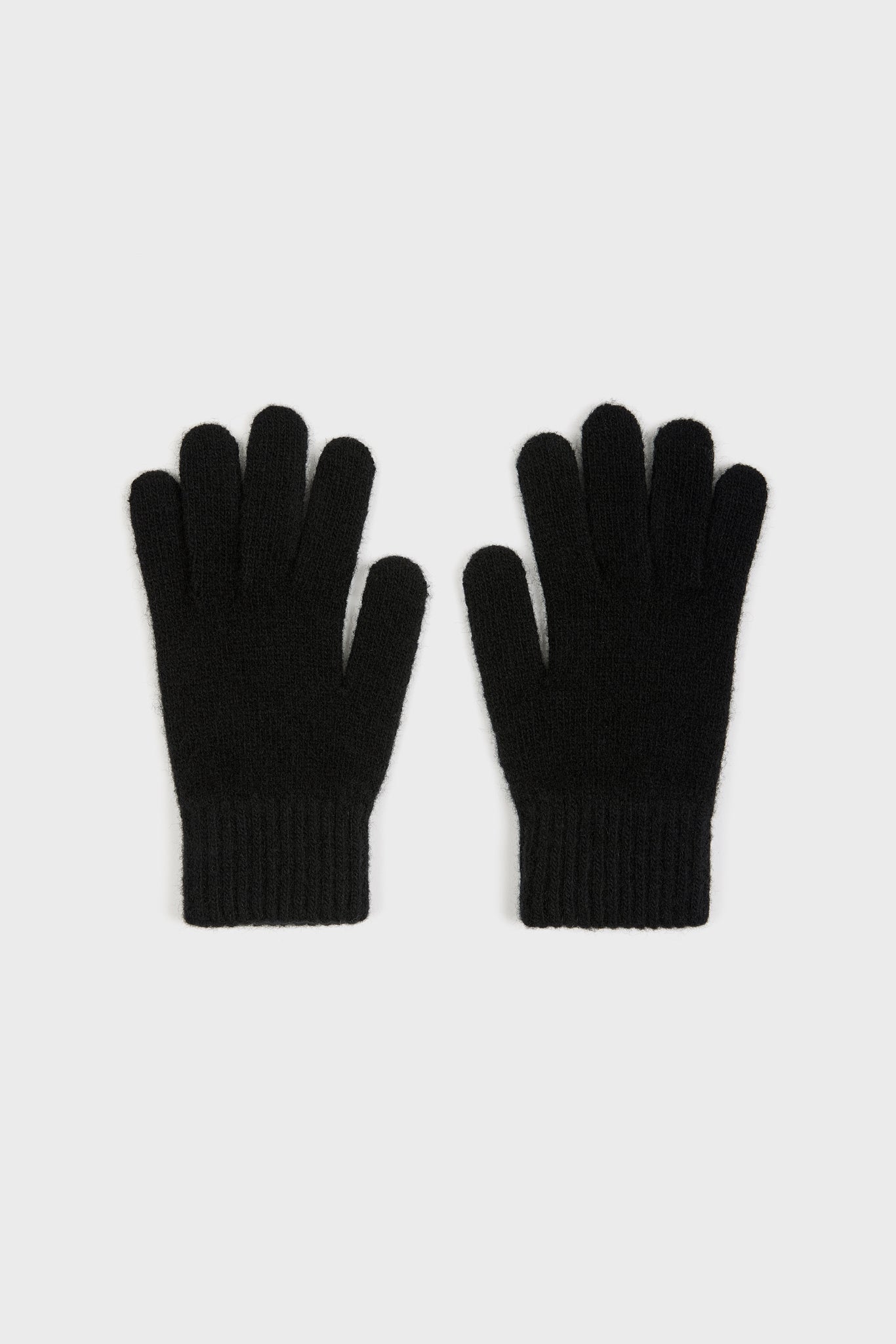 Black wool blend gloves_1
