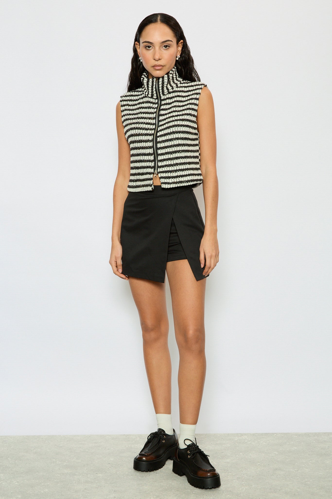 Black wrap mini skirt_4