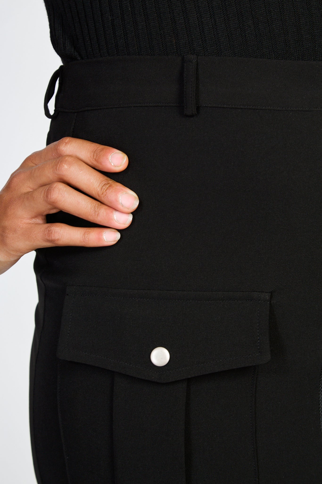 Black zip front midi skirt_3