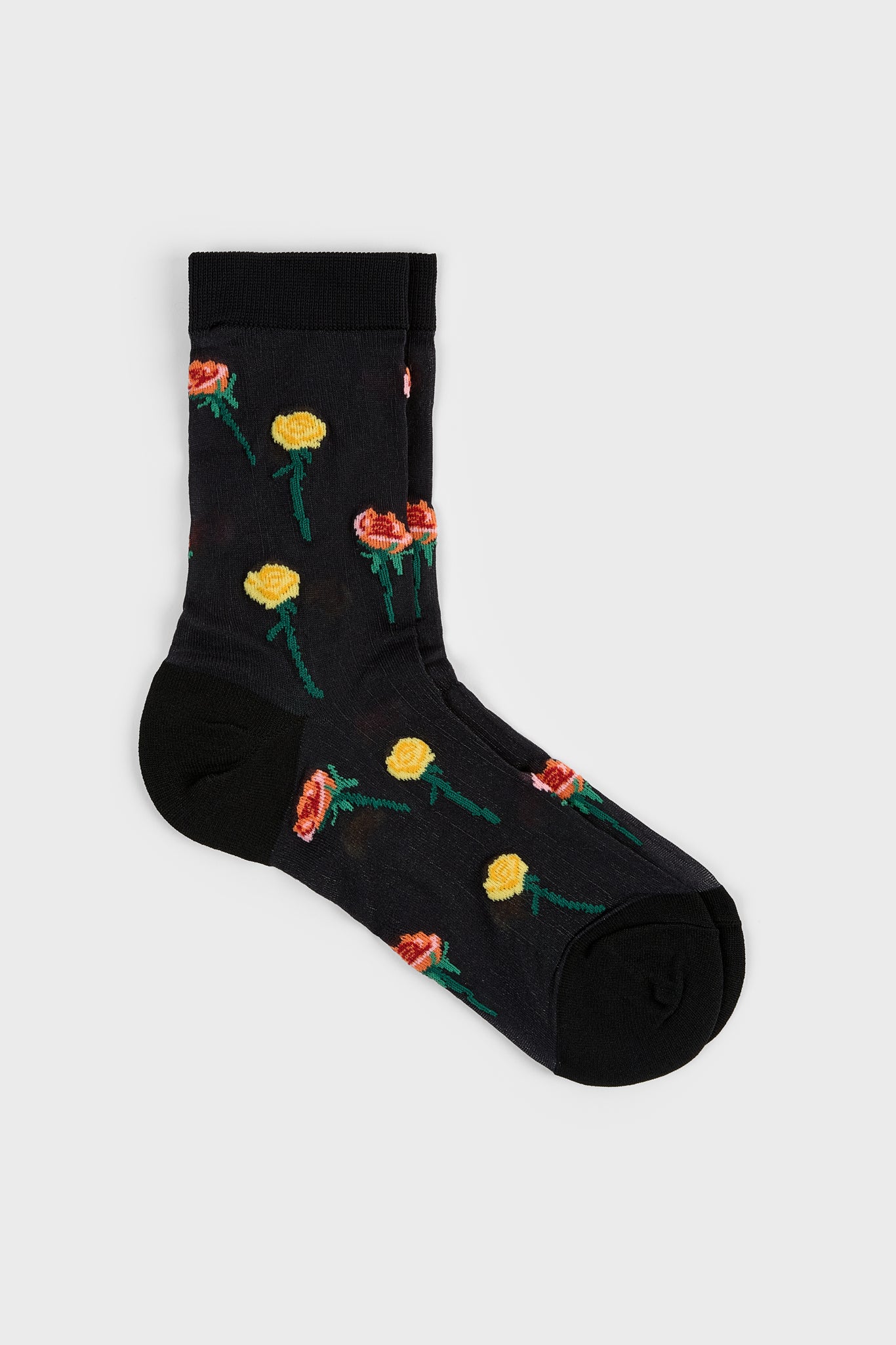 Stemmed roses sheer socks - Set of 6