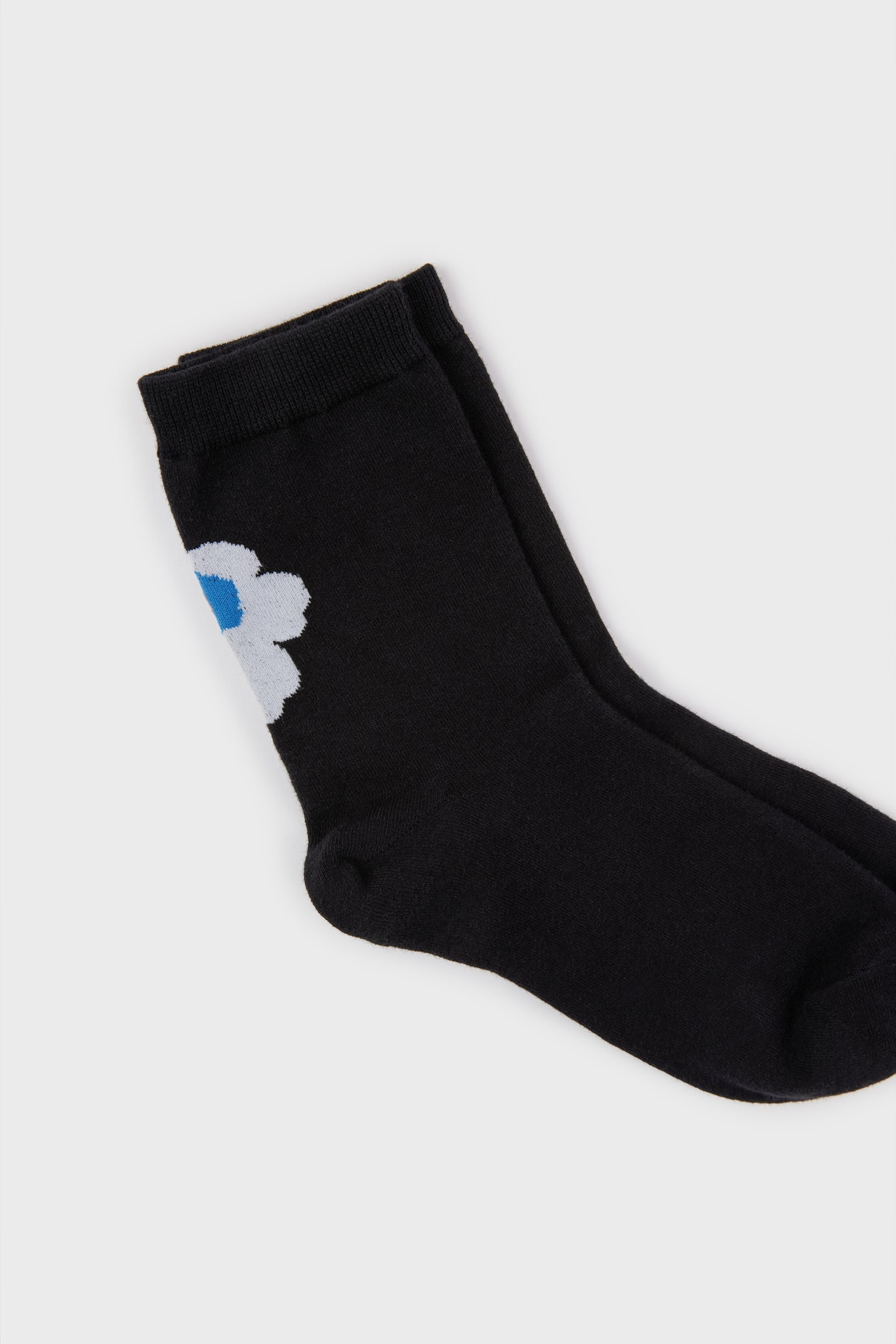 Black and blue giant floral ankle socks_3