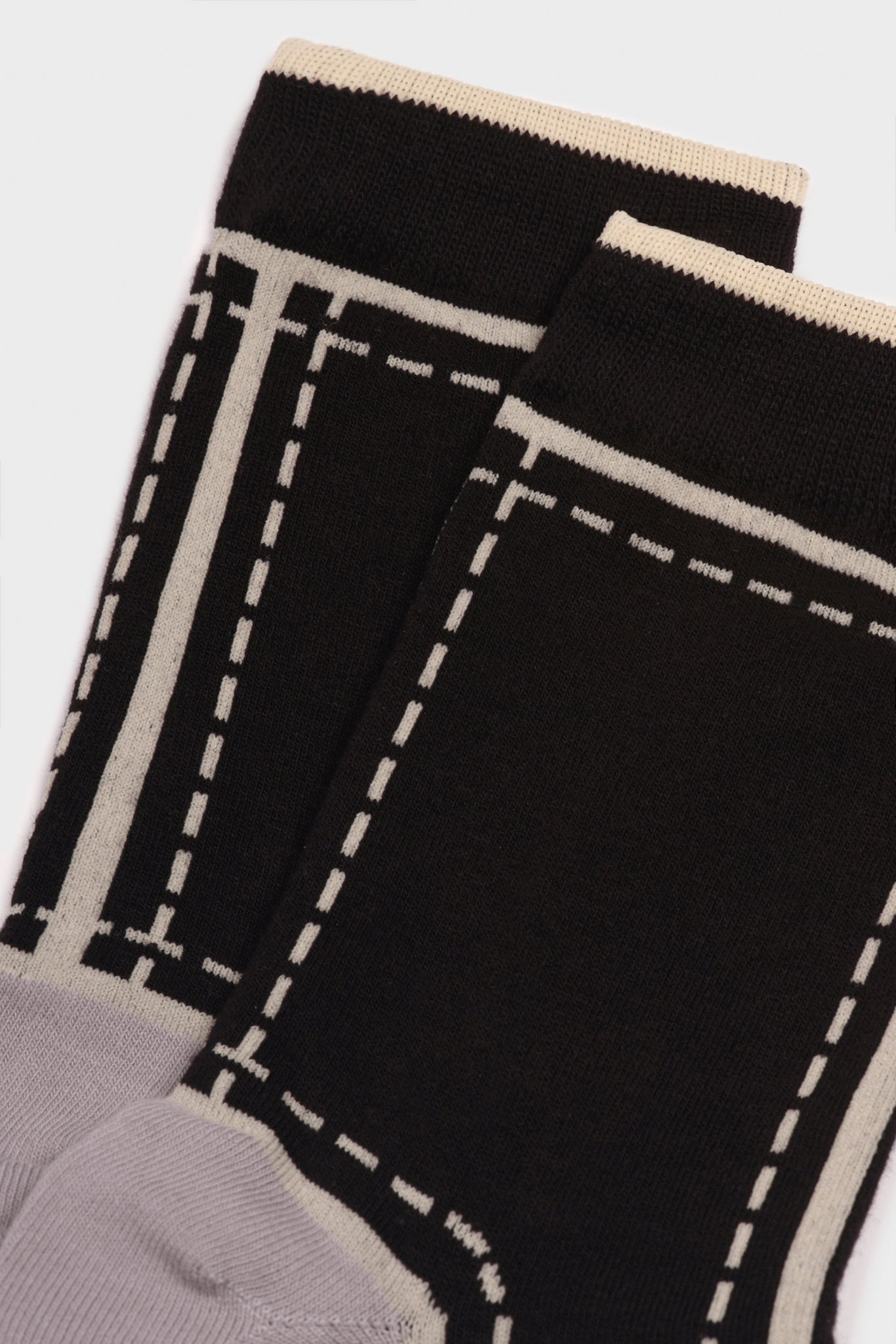 Black and grey dotted outline graphic socks_4