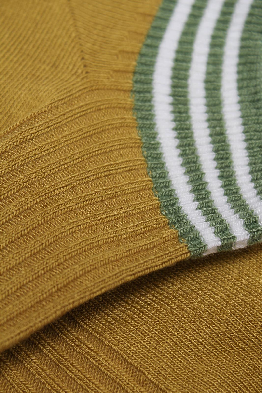 Mustard and sage striped ankle socks_2