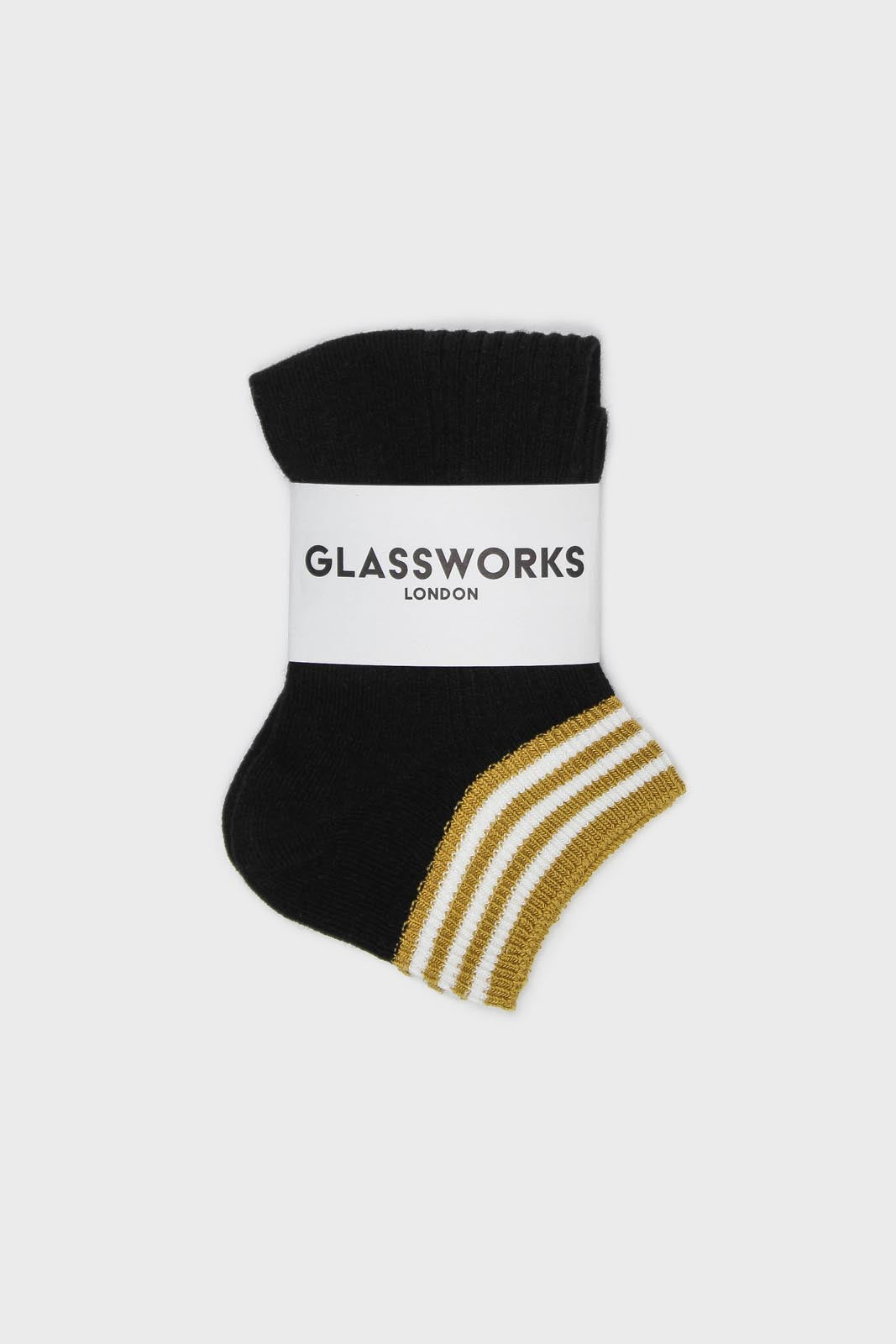 Black and mustard striped ankle socks_4
