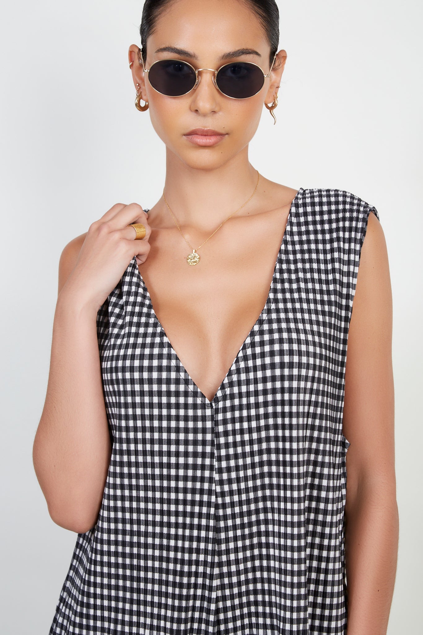 Black gingham jumpsuit_2