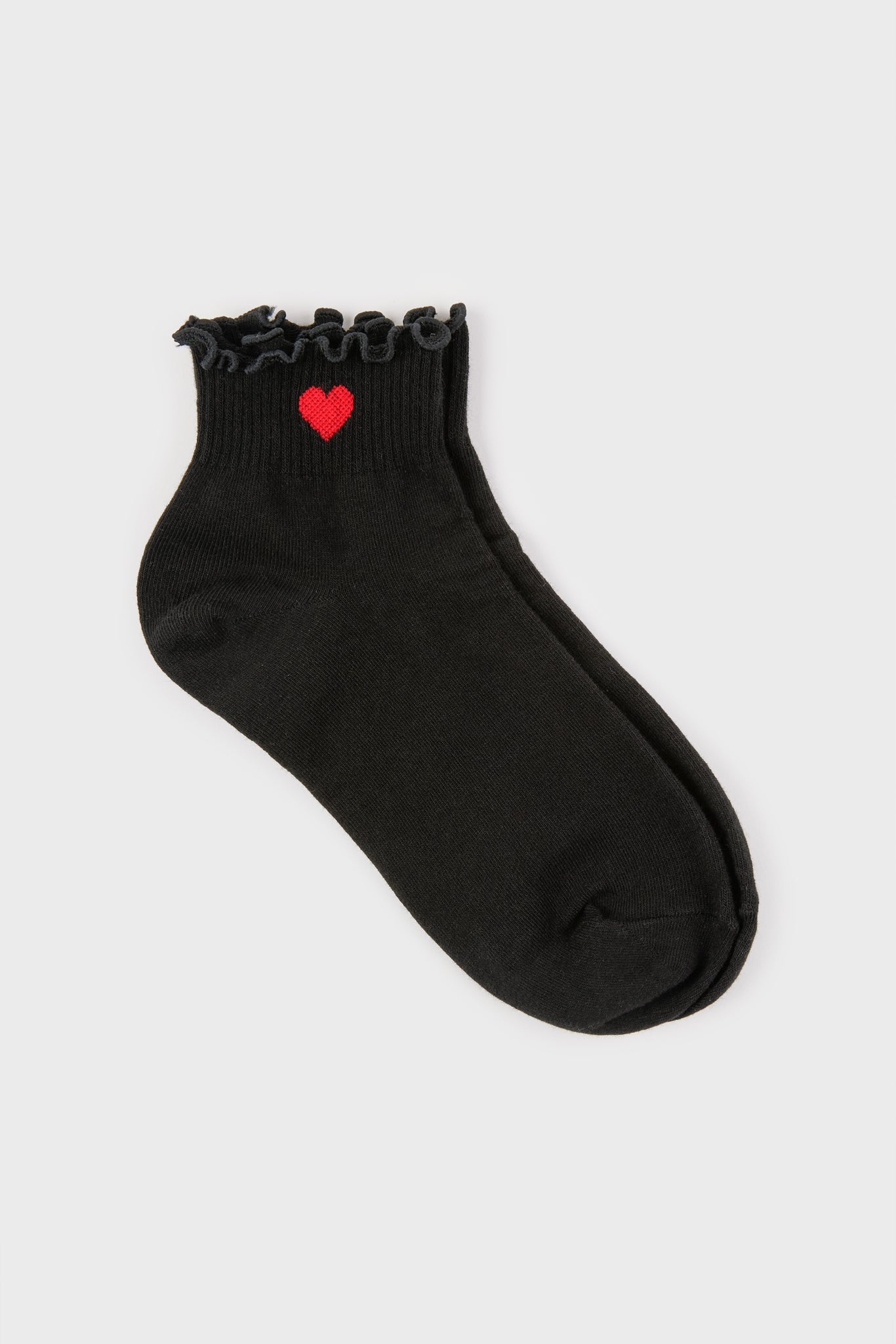 Ruffle trim heart ankle socks - Set of 3_2