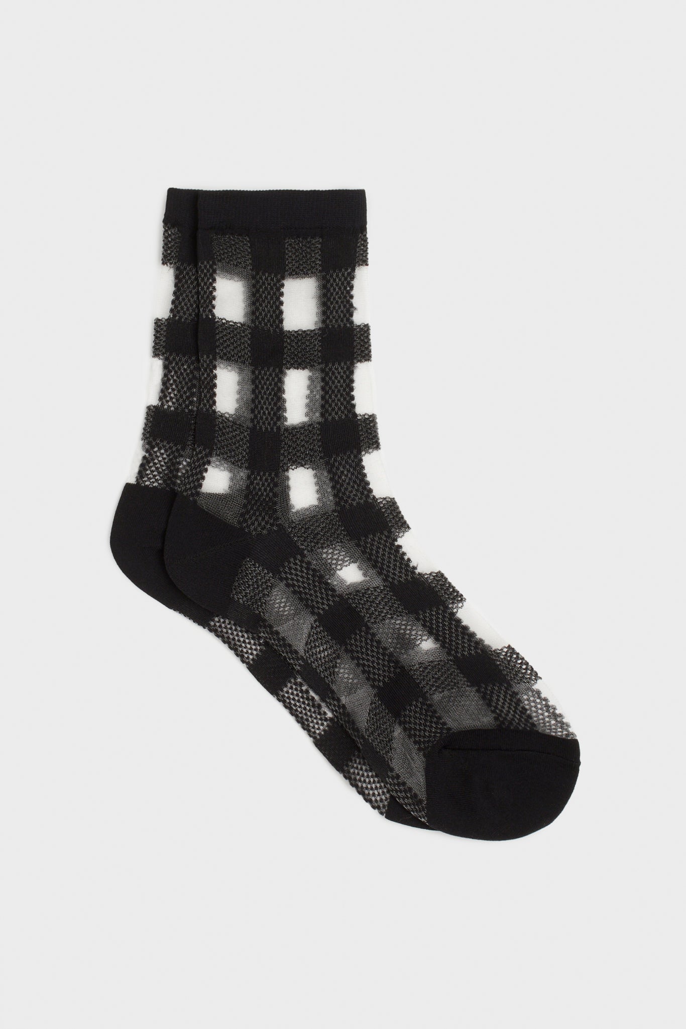 Sheer gingham check socks - Set of 5