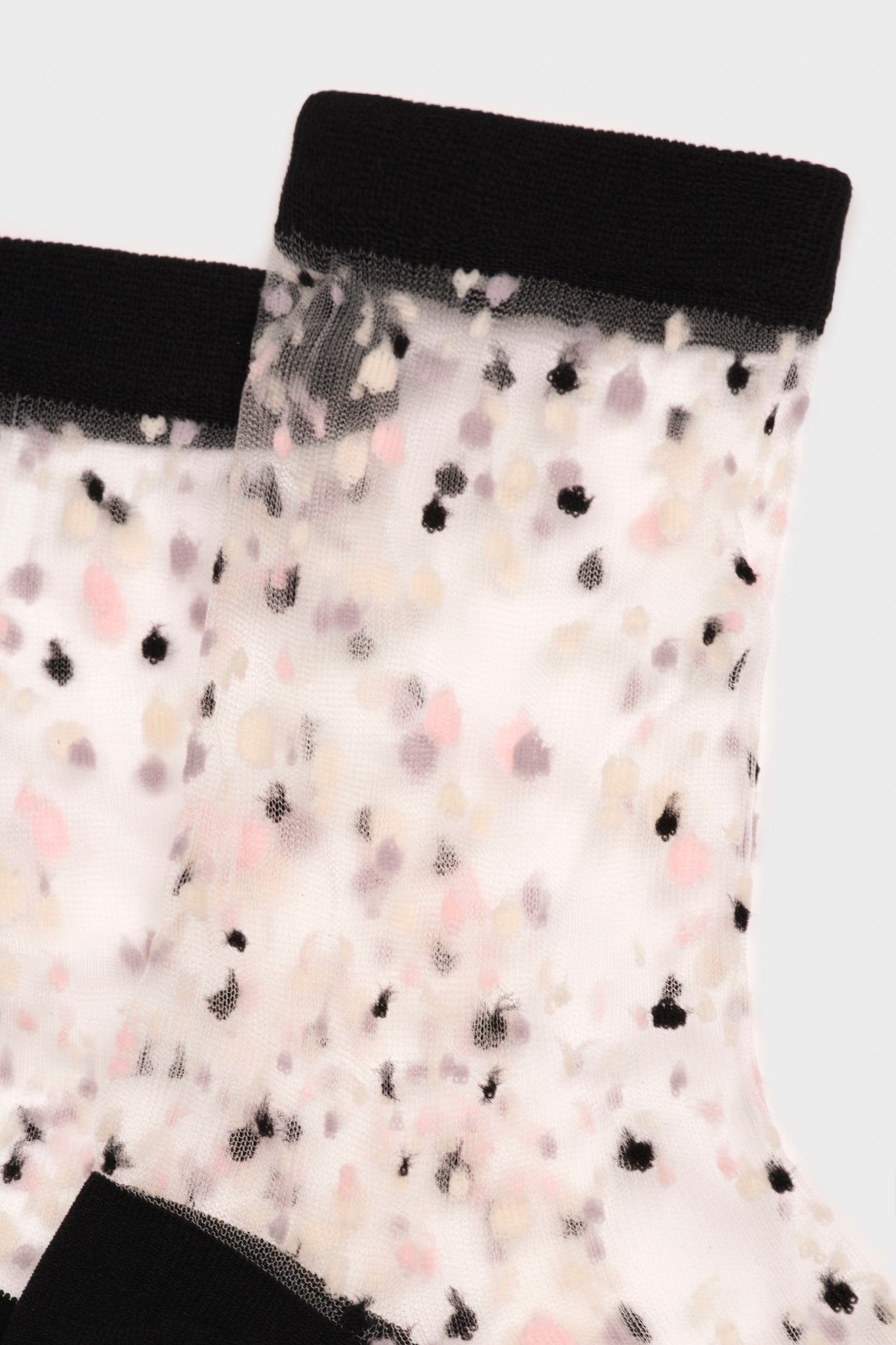 Black sheer multicolour dot socks_4