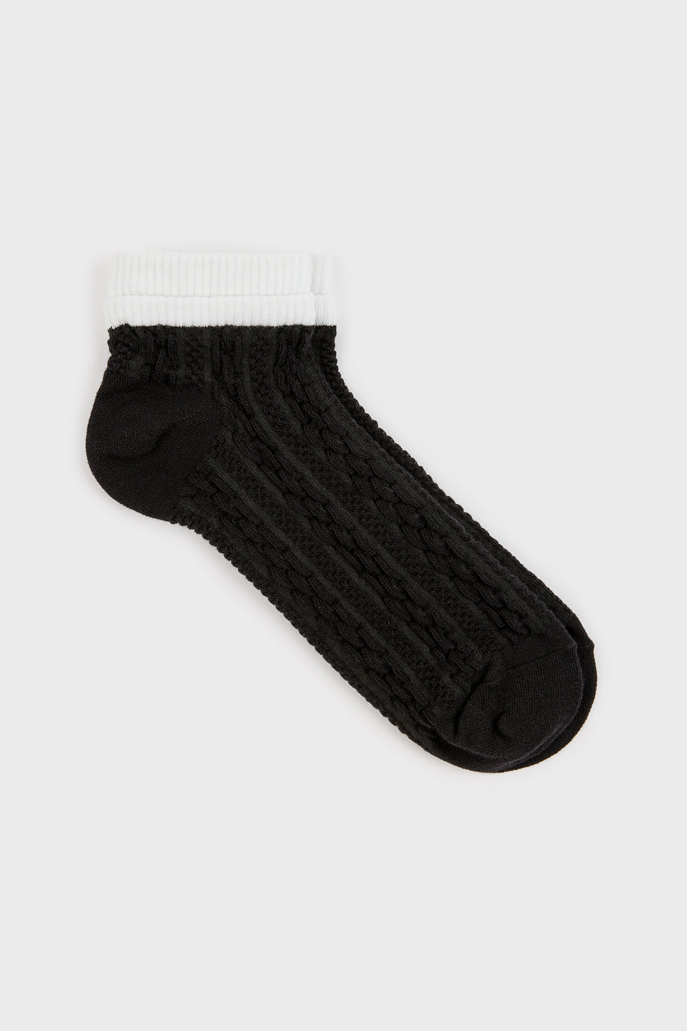 Textured trim pop socks - Set of 3