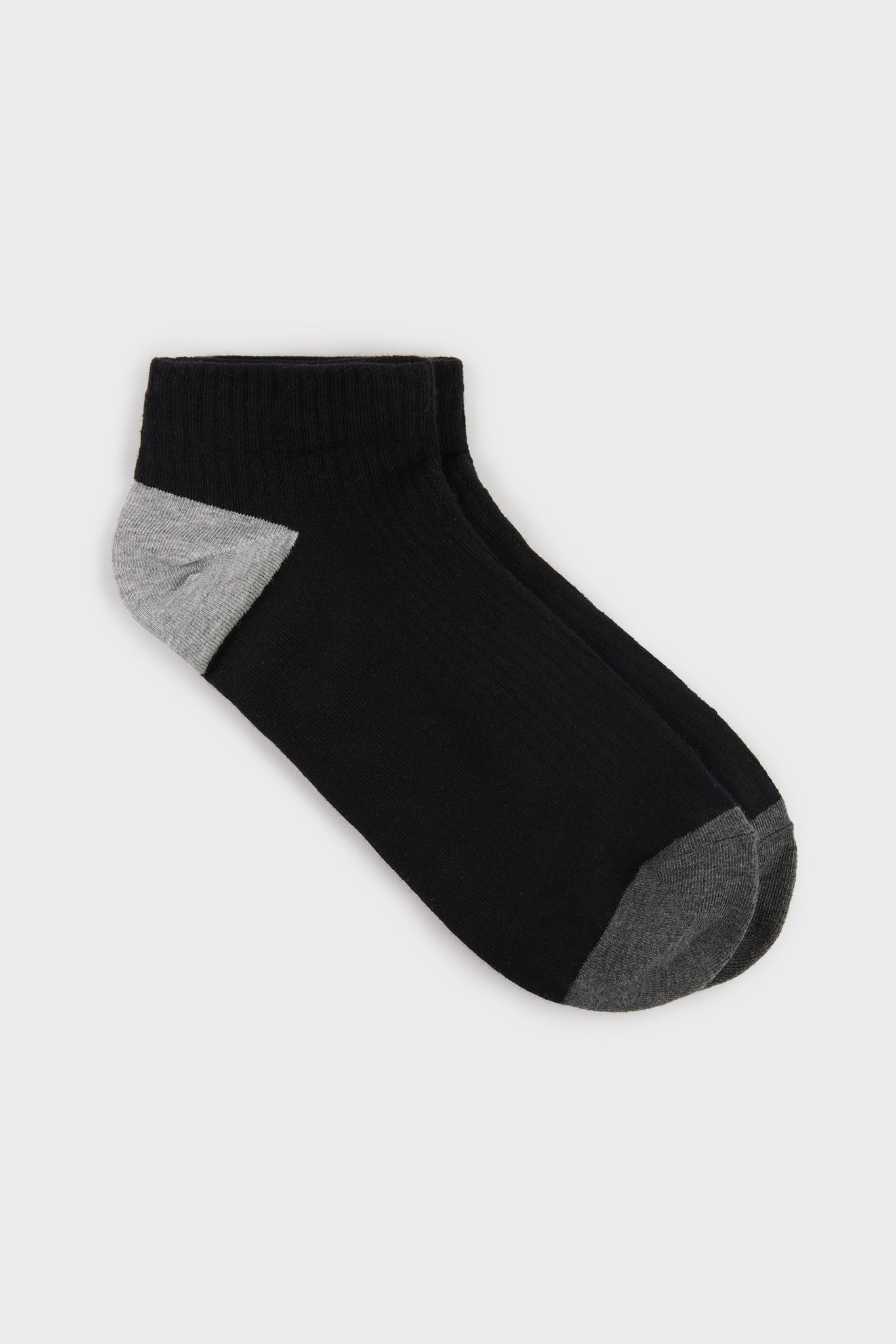 Black tricolor ankle socks_2