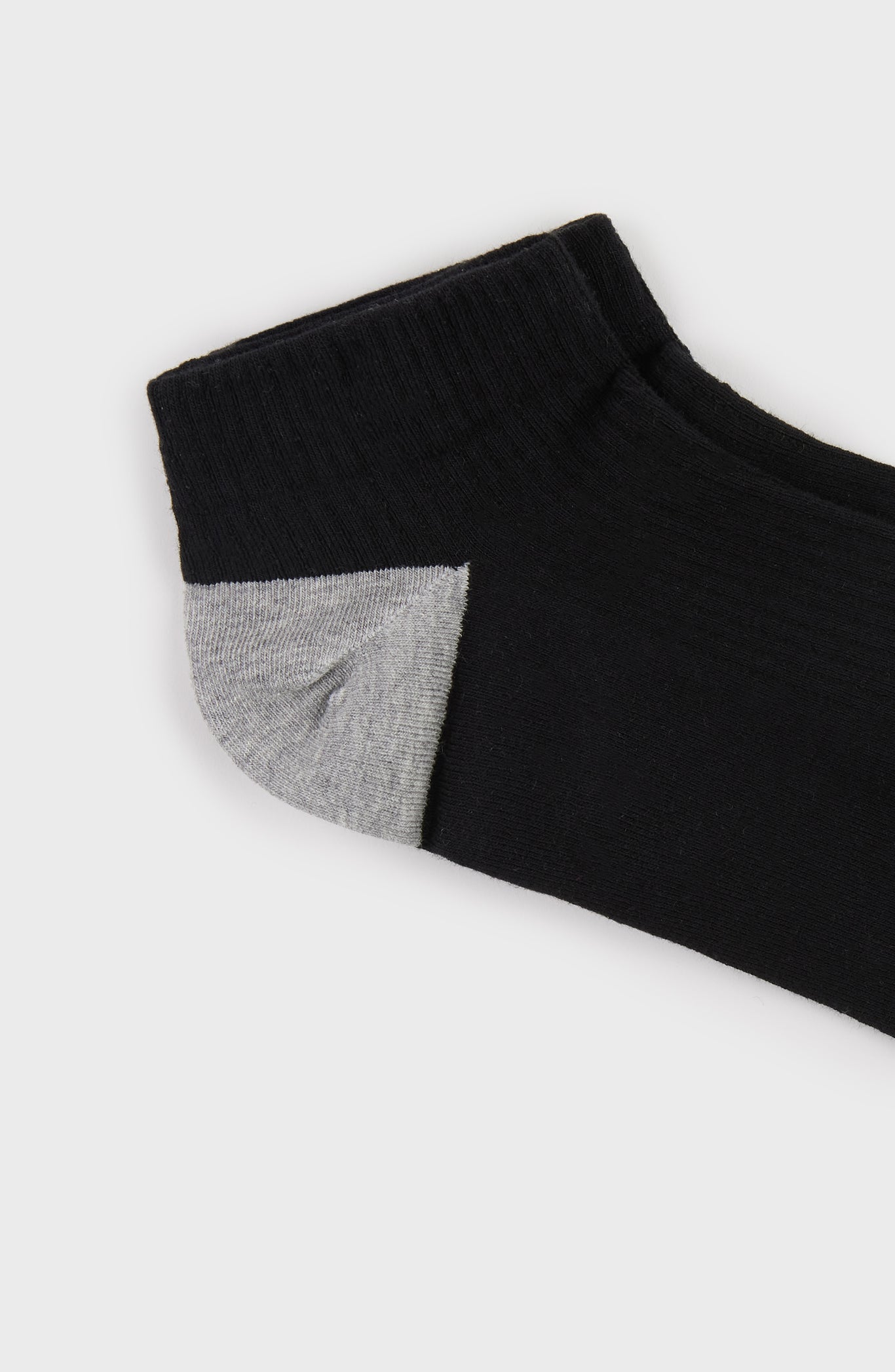 Black tricolor ankle socks_3