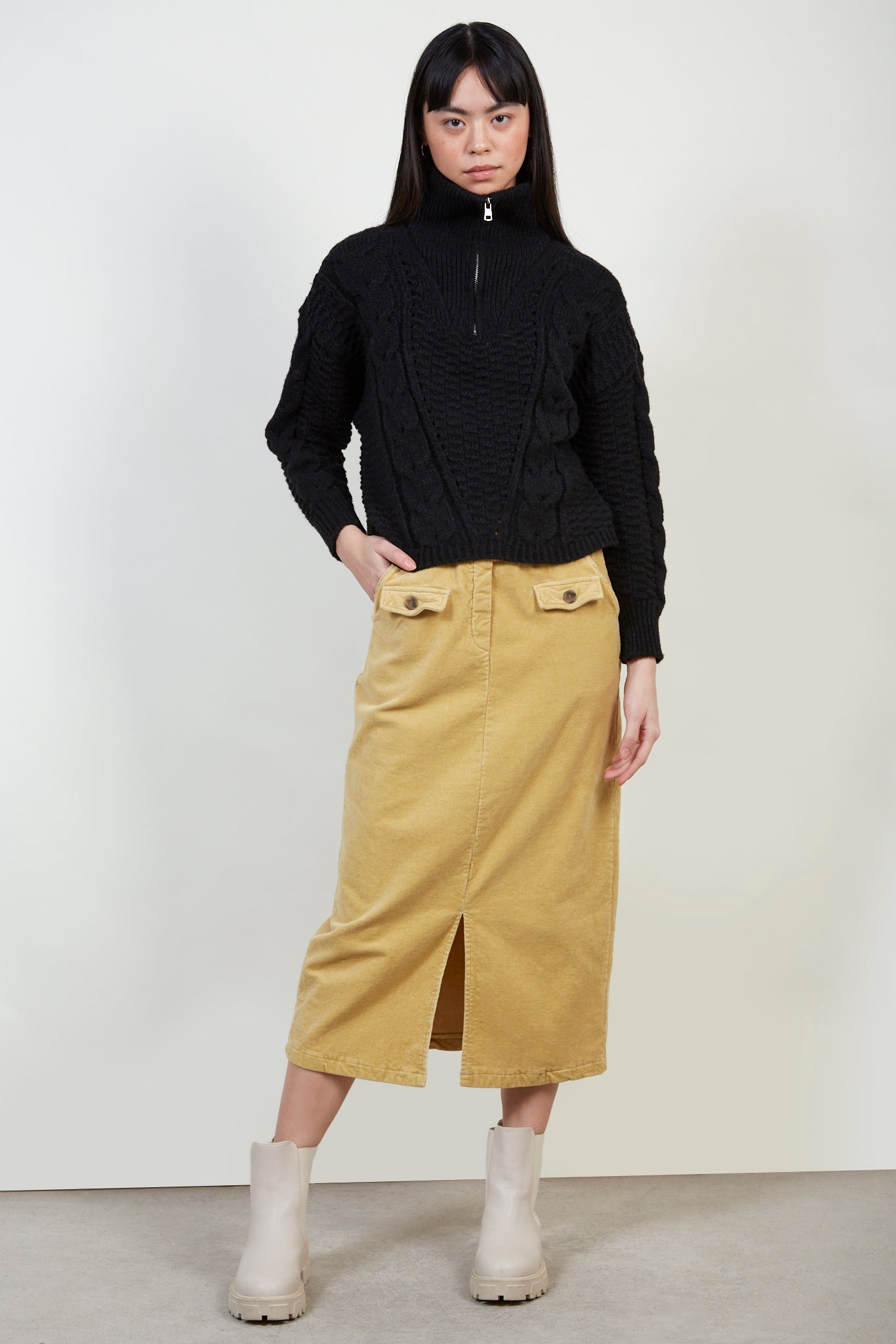 Black zip up cableknit turtleneck_2