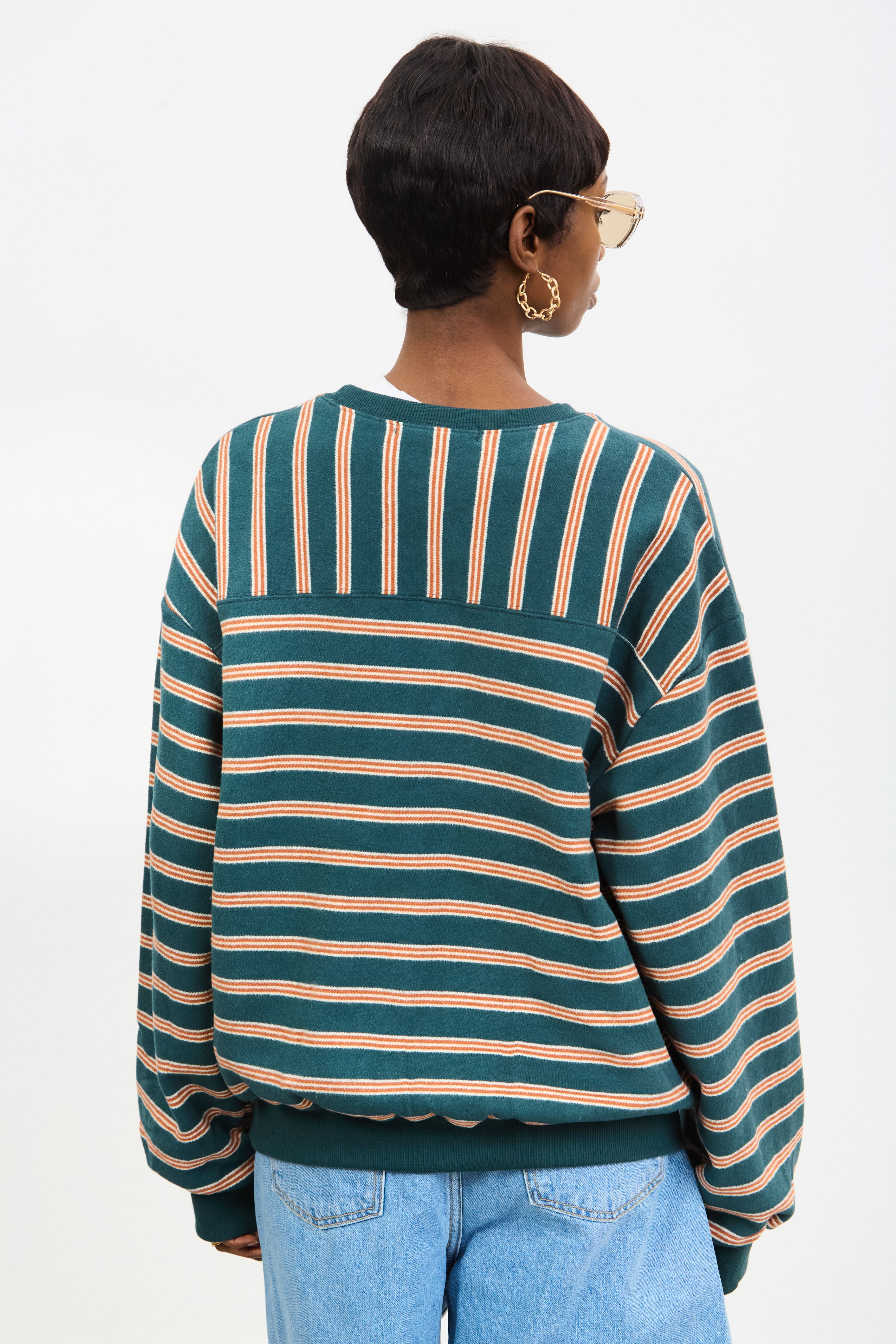 Green and mustard thin multi striped sweatshirt_2