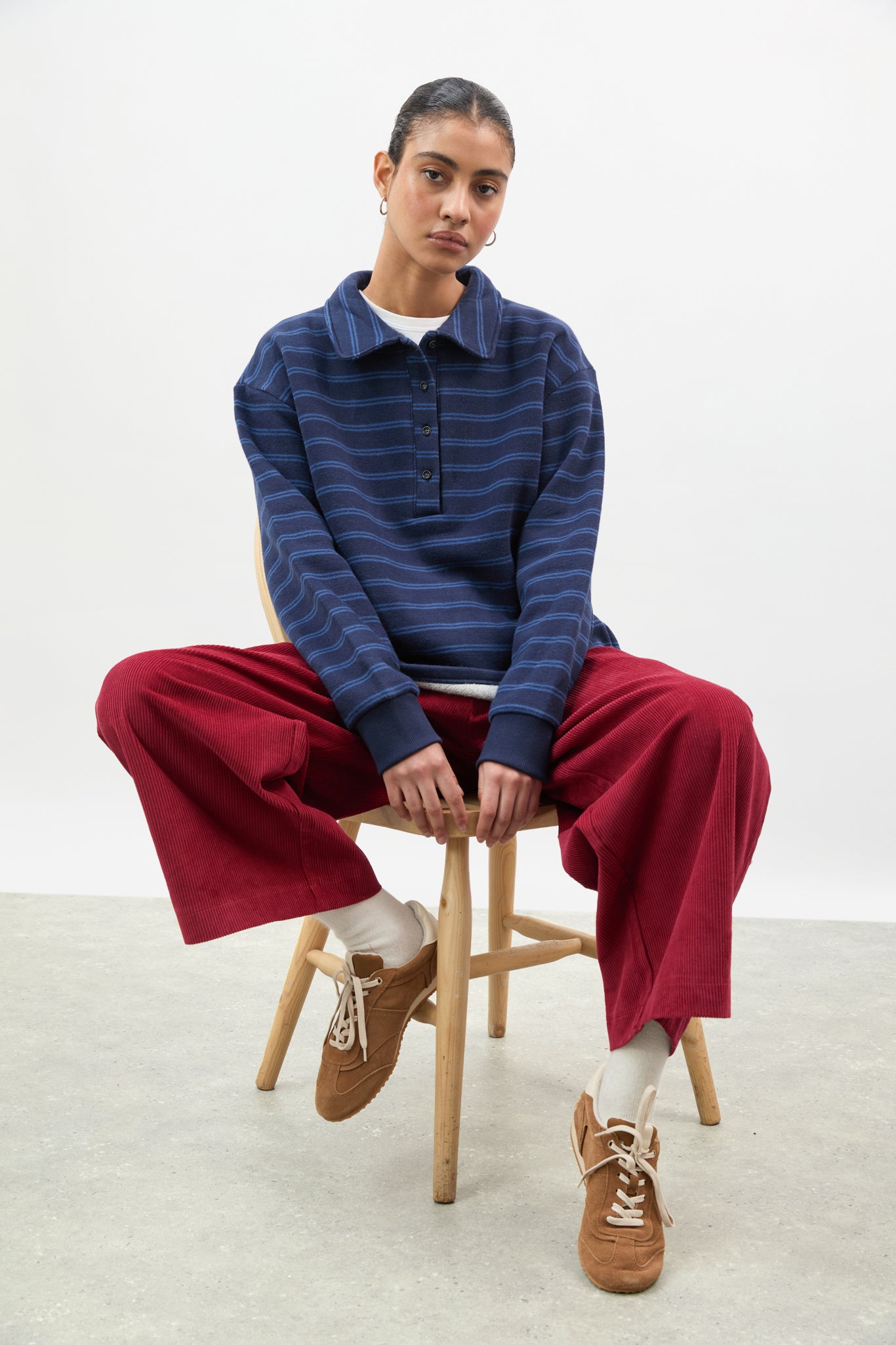 Blue and cobalt multi stripe rugby sweatshirt_5