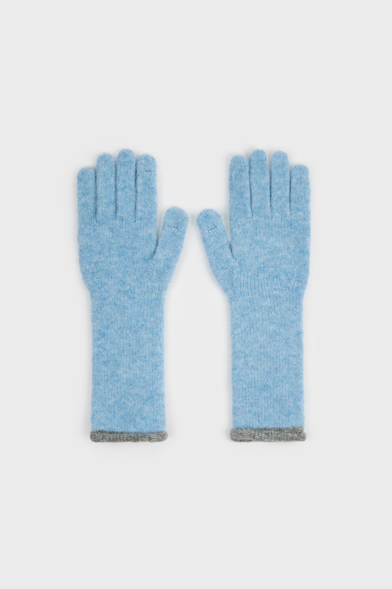 Blue and contrast grey trim long gloves_2