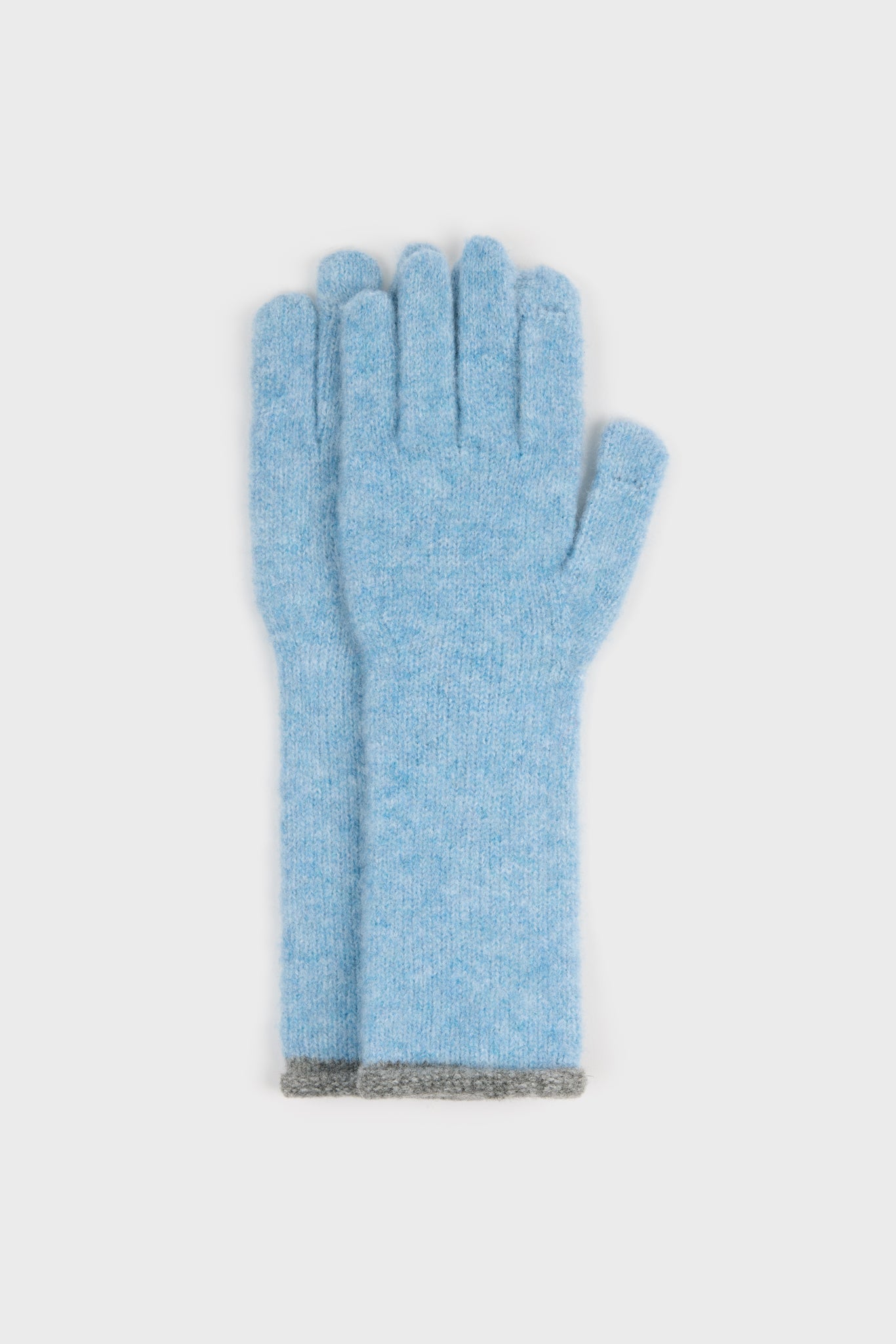 Blue and contrast grey trim long gloves_1