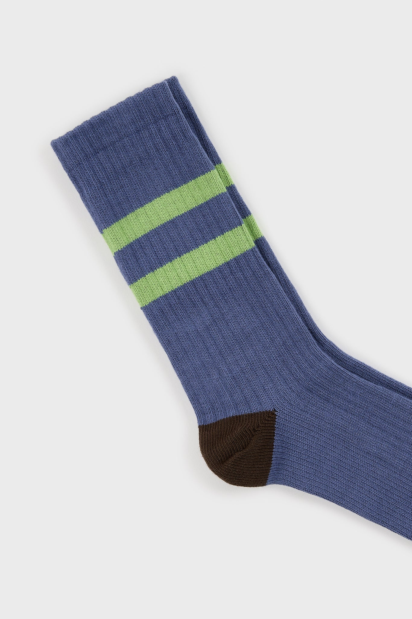 Blue and green varsity stripe grey trim socks_2