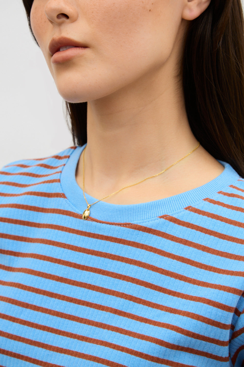 Blue and orange striped short sleeve t-shirt_3