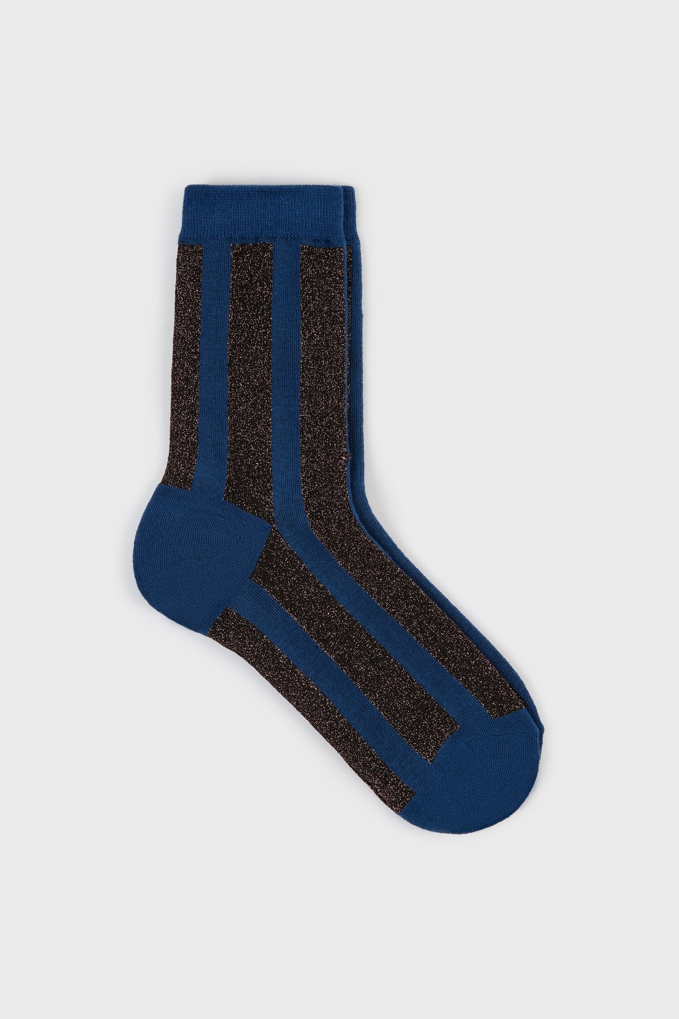 Blue and pink glitter vertical striped socks_1