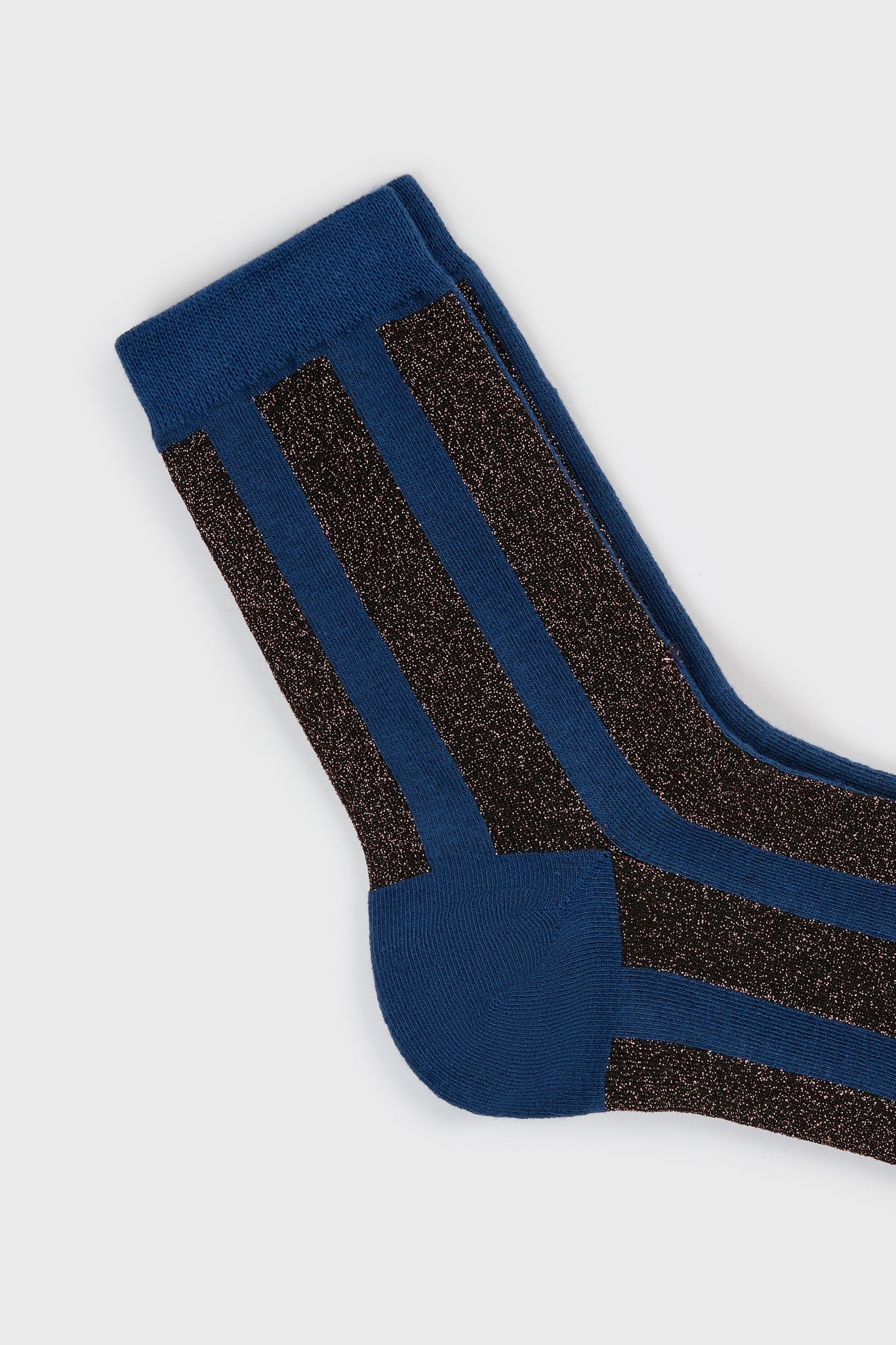 Blue and pink glitter vertical striped socks_2