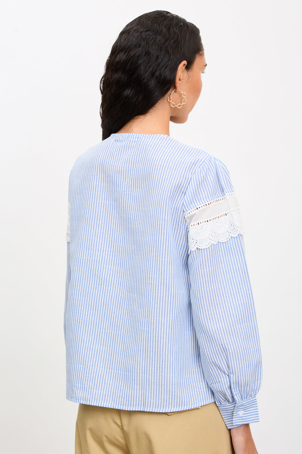 Blue and white striped eyelet blouse_2