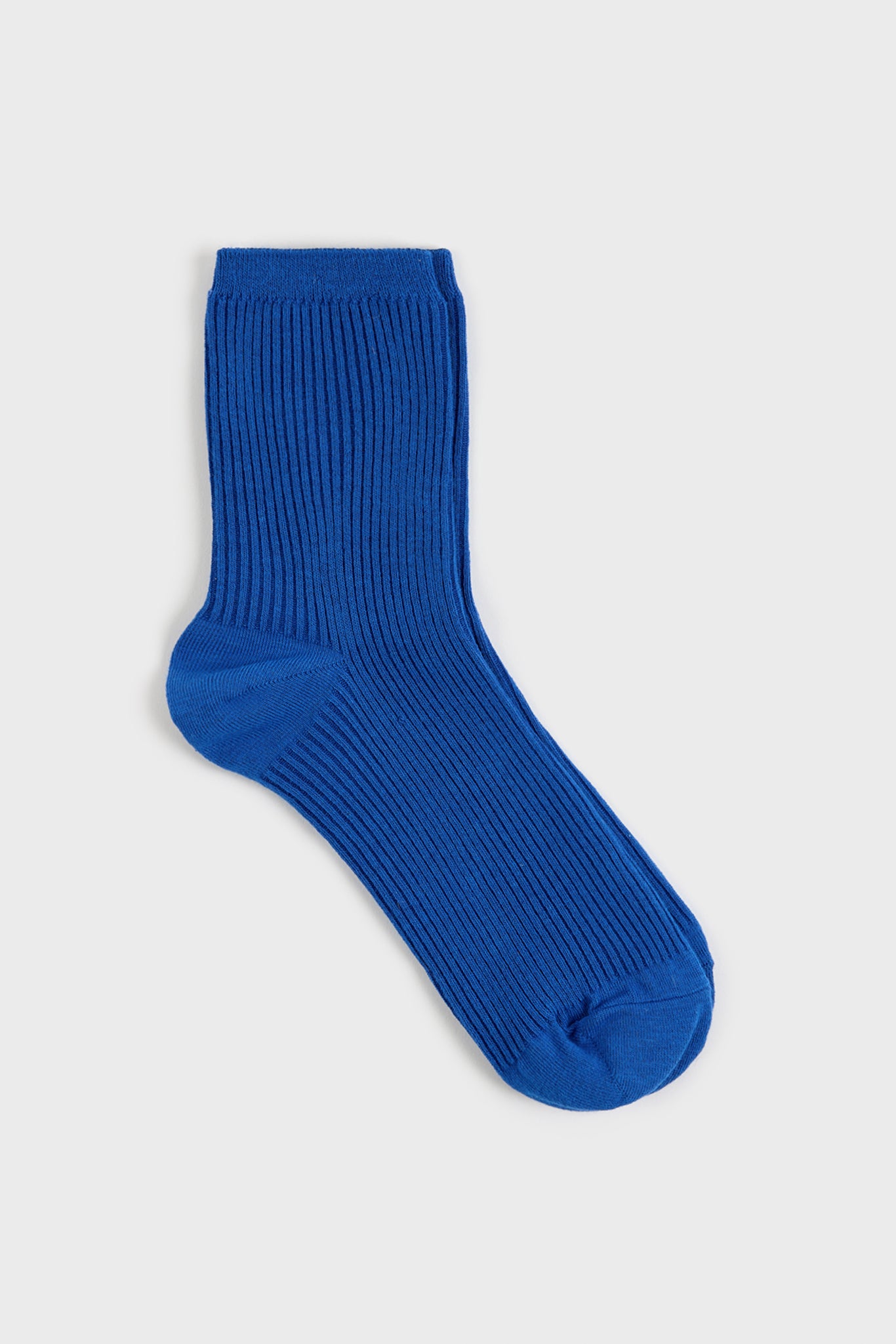 Blue classic ribbed long socks_1