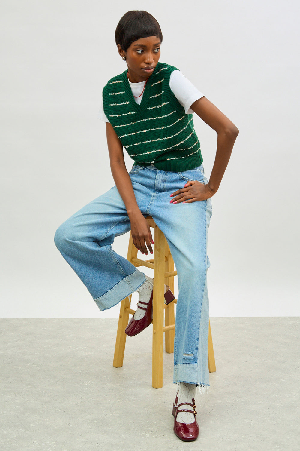 Blue contrast front panel jeans_5