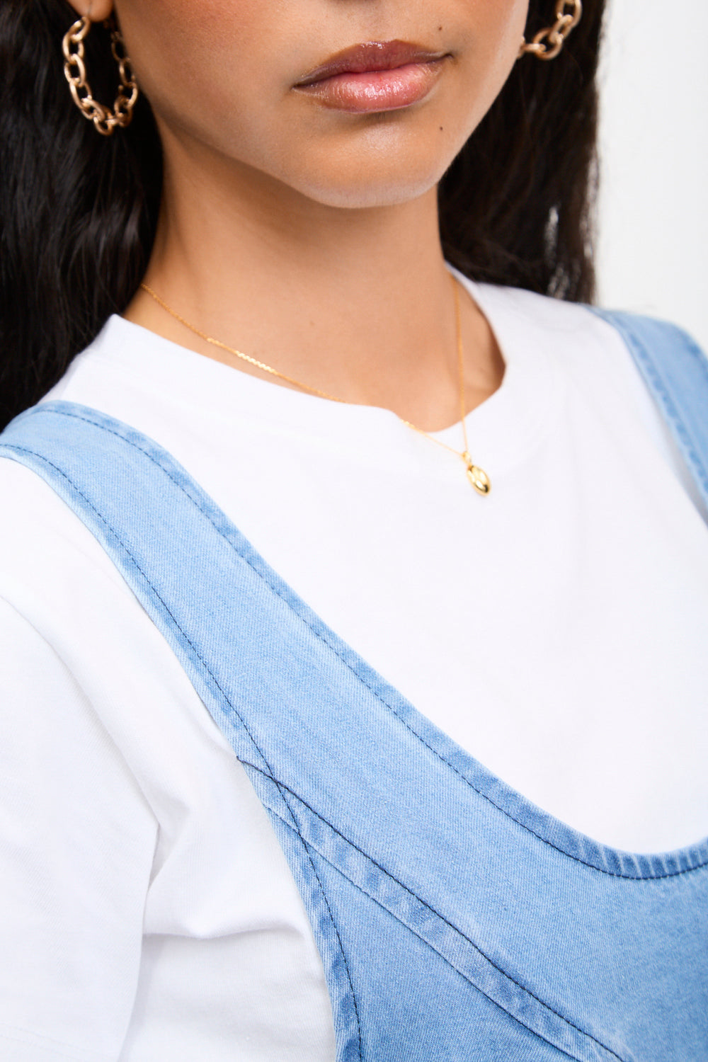 Blue denim tie peek back dress_5