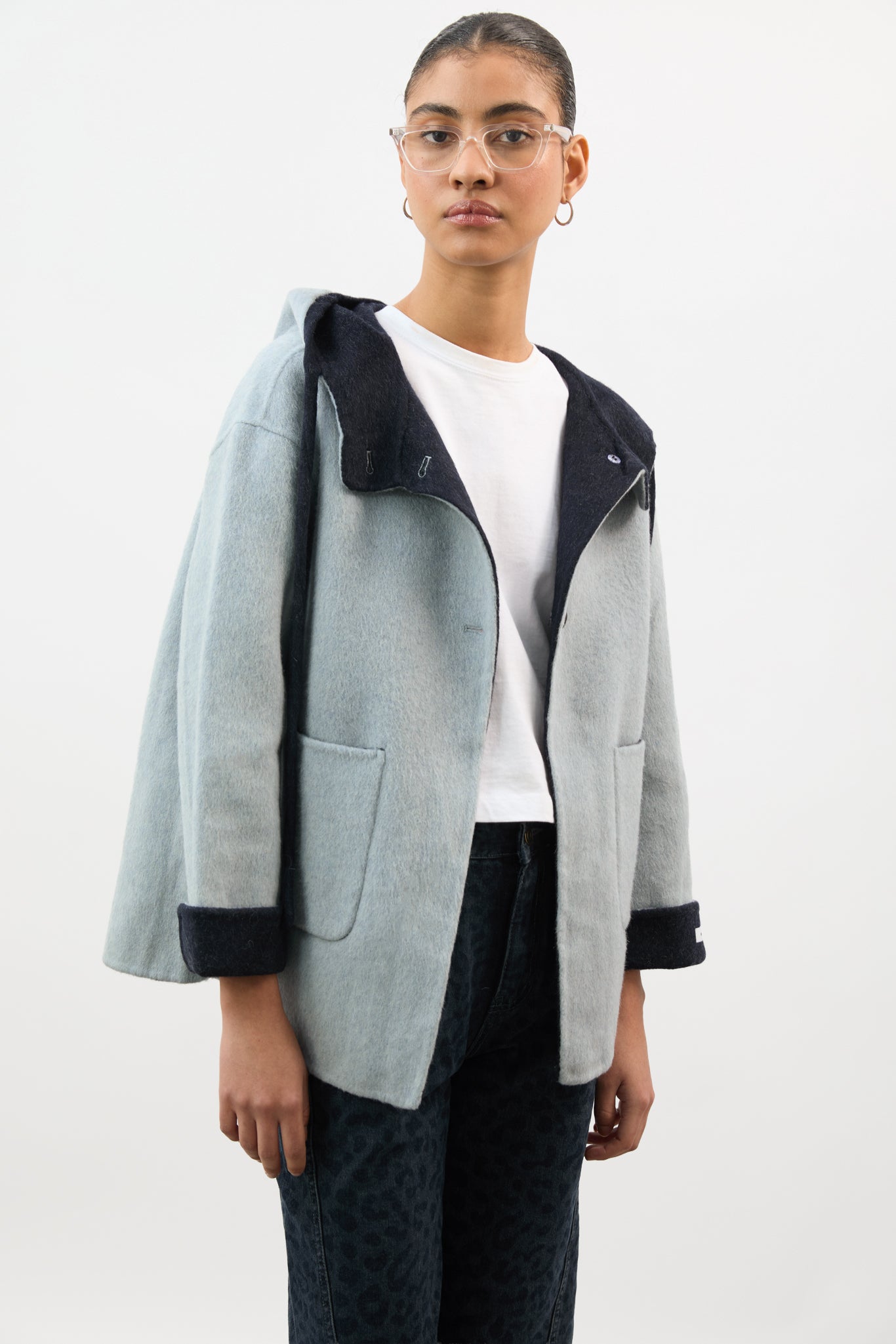 Blue grey and navy wool blend hooded coat_1