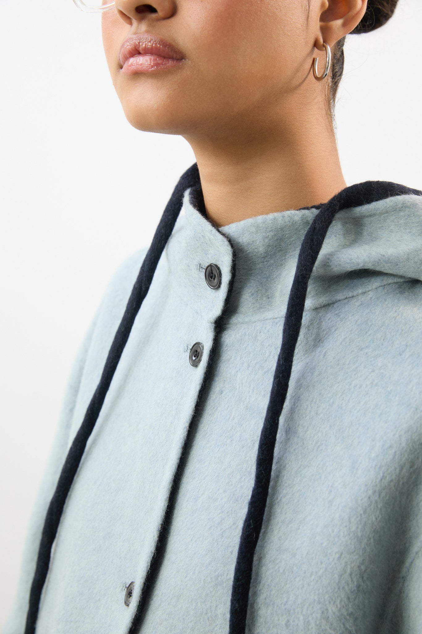 Blue grey and navy wool blend hooded coat_4