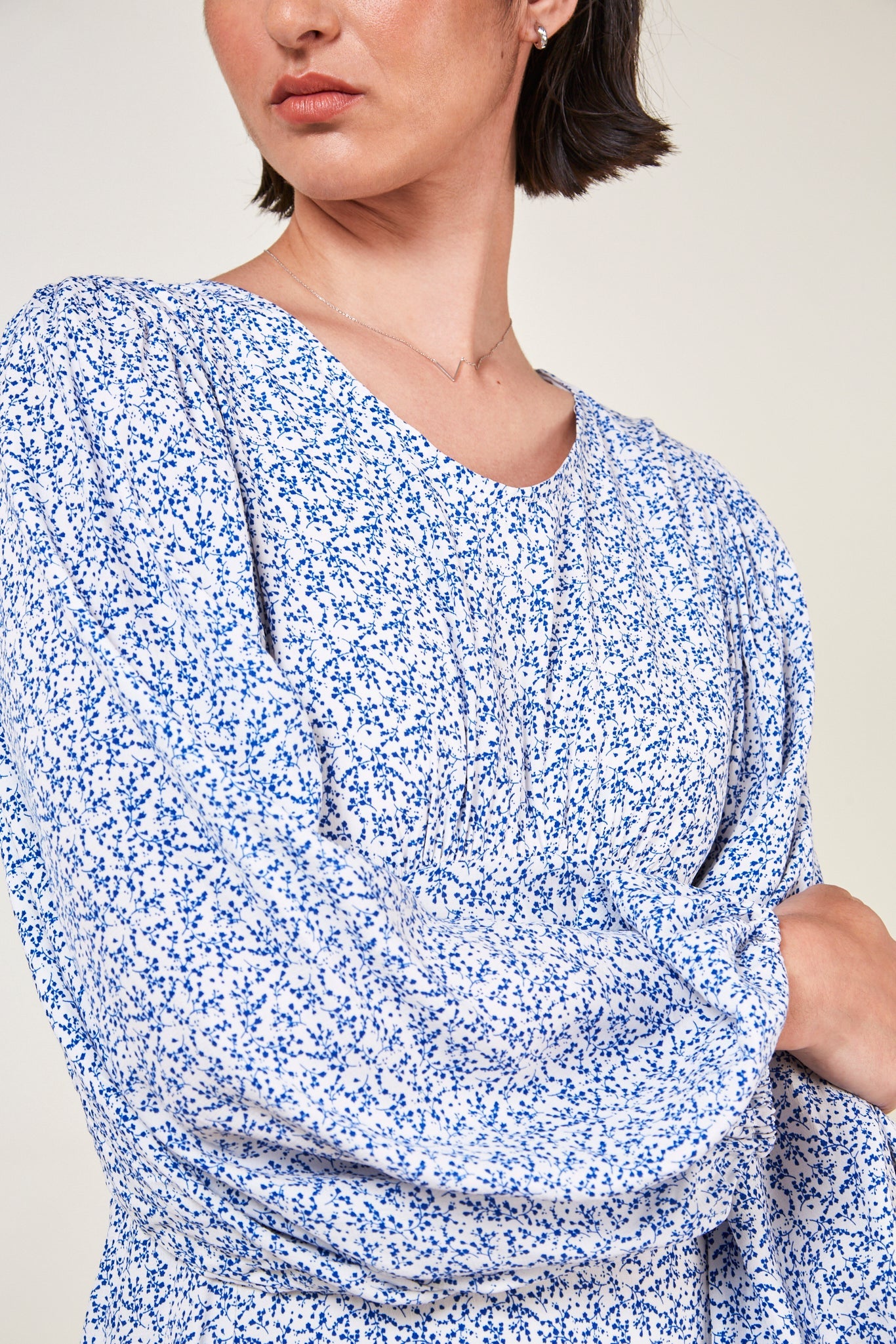 Blue and white printed maxi dress_6