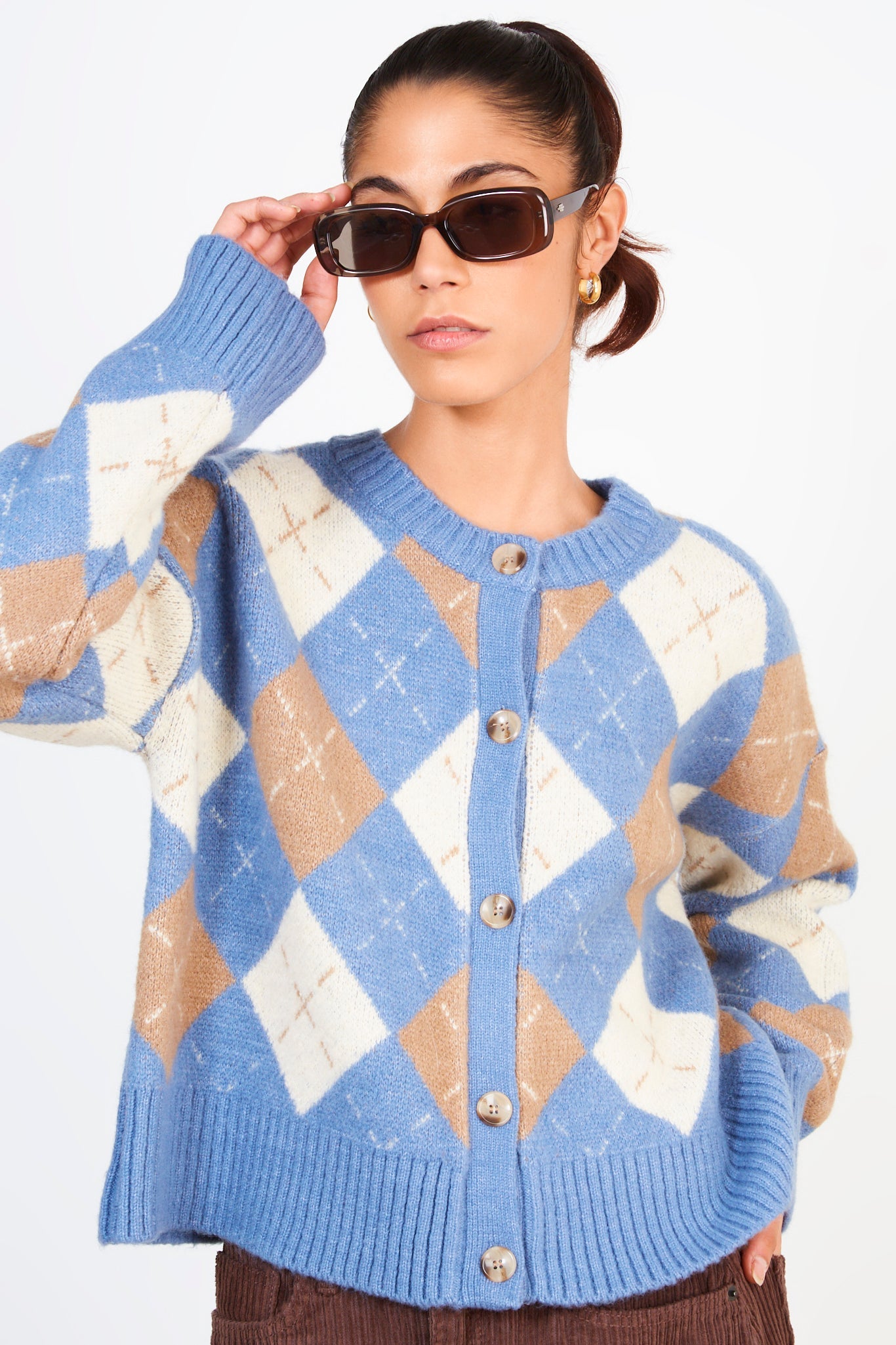 Blue camel and ivory dashed argyle cardigan_1