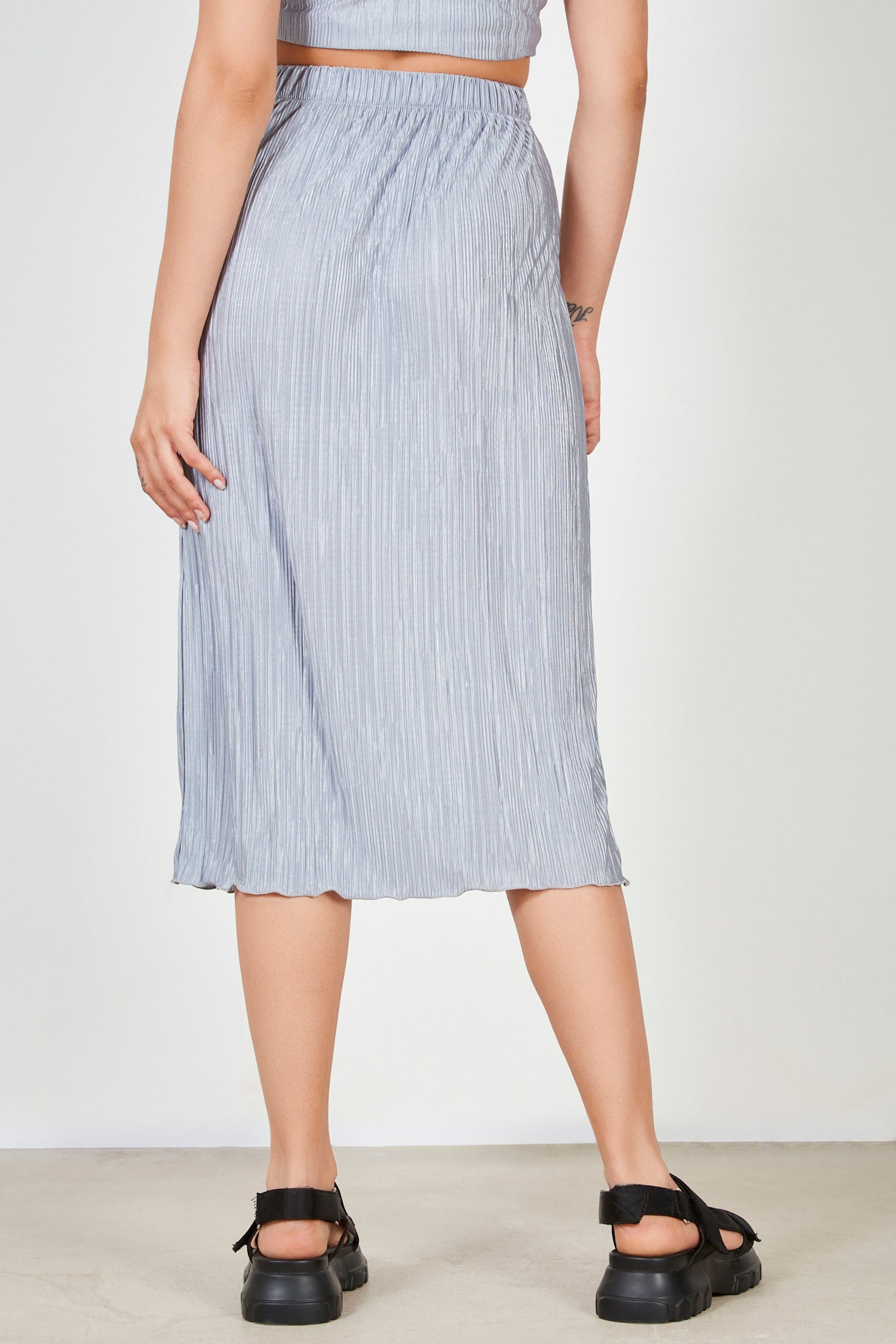 Blue grey ribbed skirt_2
