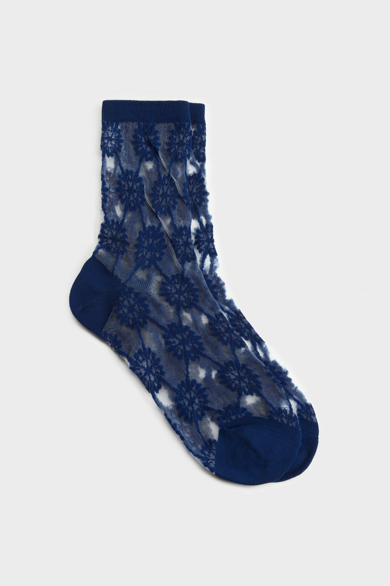Blue sheer geometric circles socks_3