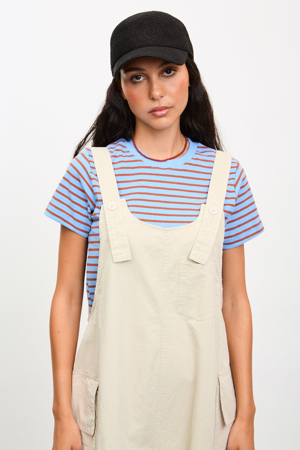 Bone white button strap dungerees_3