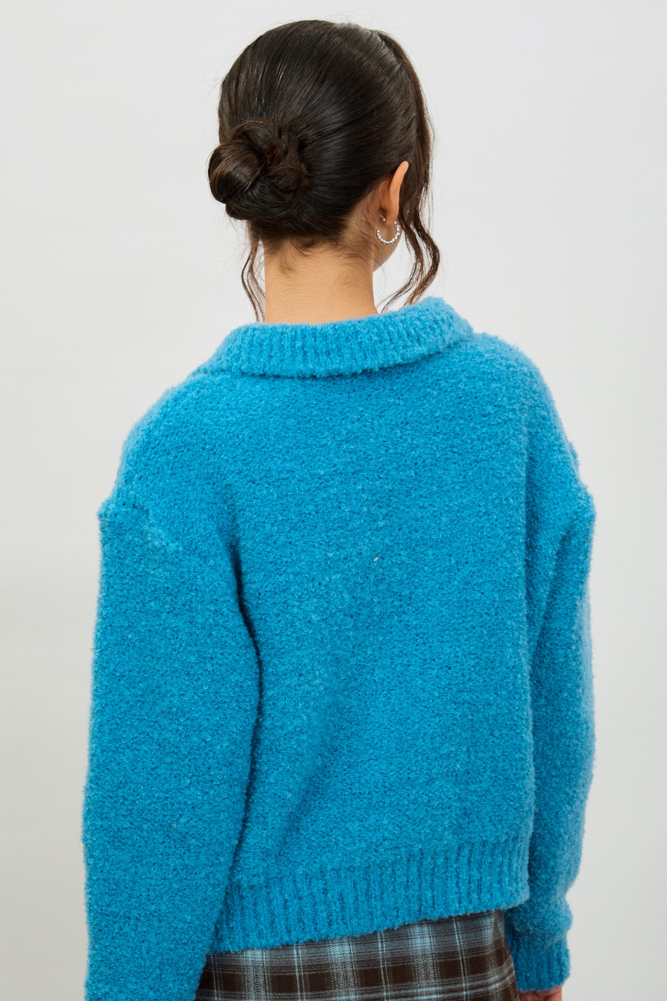 Bright blue double breasted cardigan_2